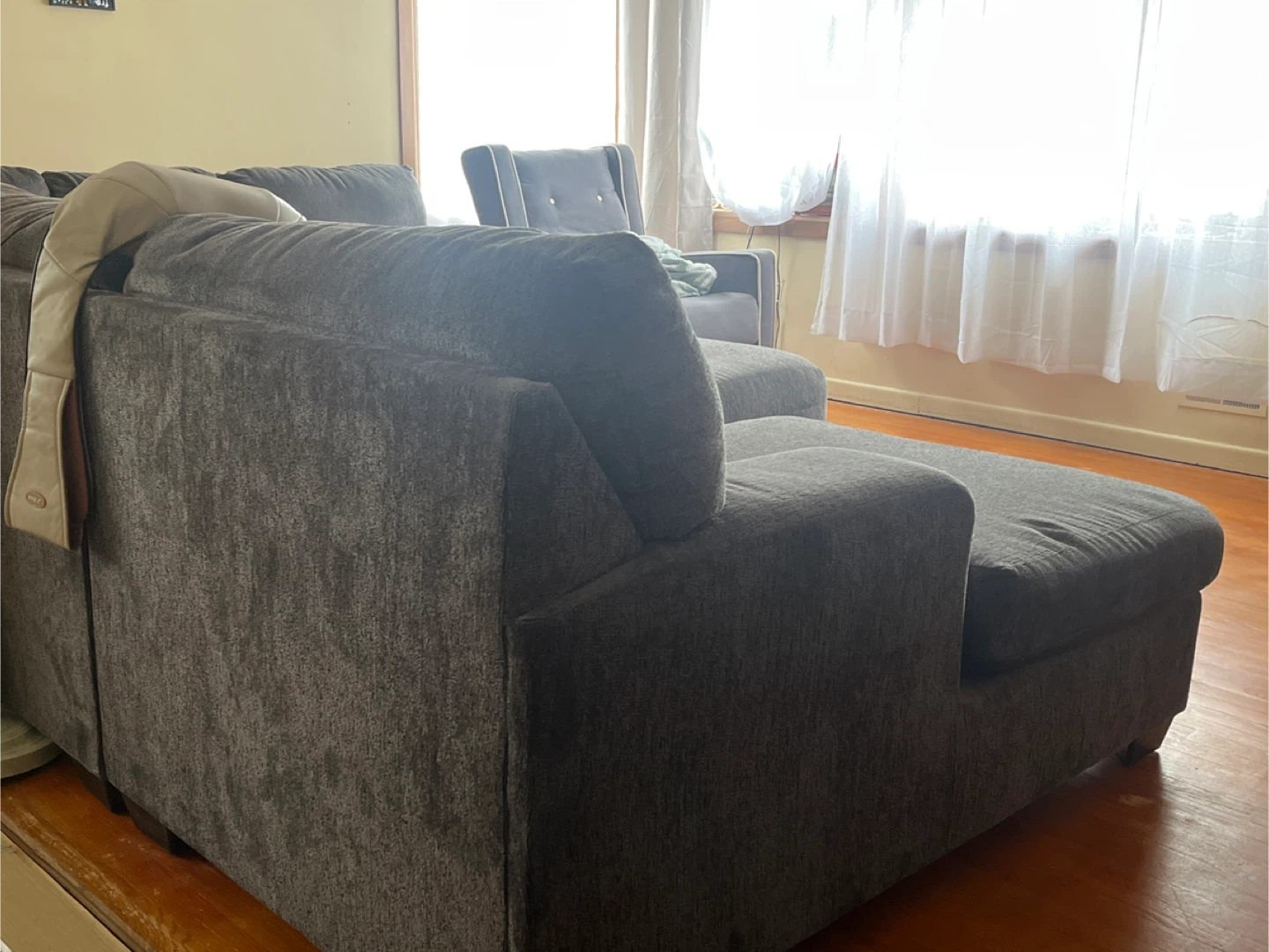 Dark Gray Sectional Sofa with Ottoman - photo 2