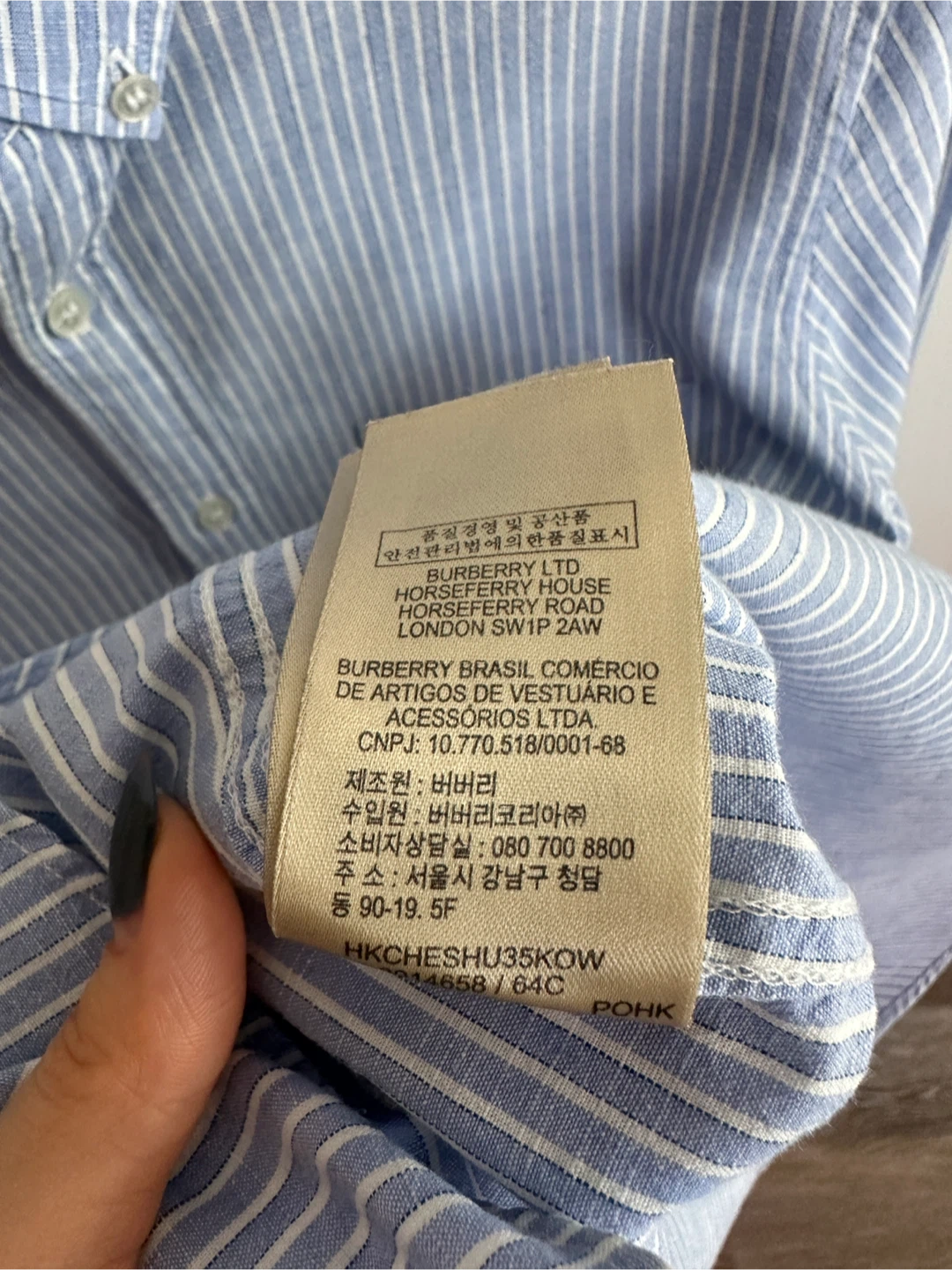 Burberry Blue Striped Button-Up Shirt - Size S - photo 5