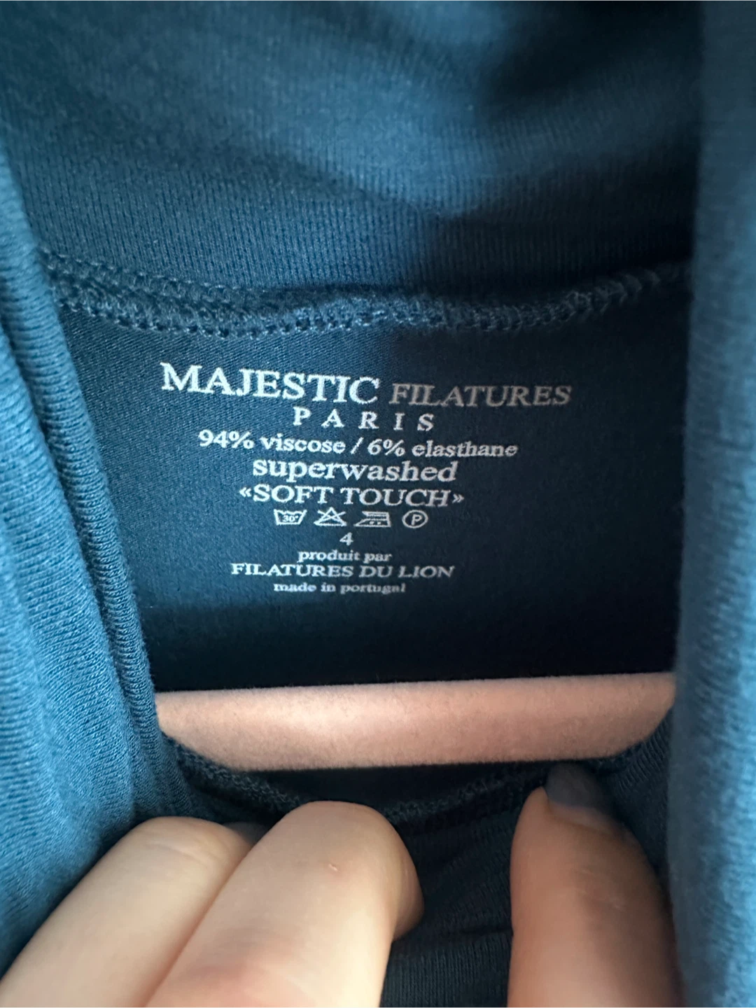 Majestic Filatures Paris Teal Turtleneck Top size 4 - photo 2