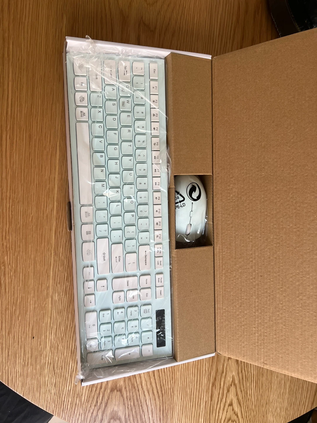 Light Blue Wireless Keyboard and Mouse Combo