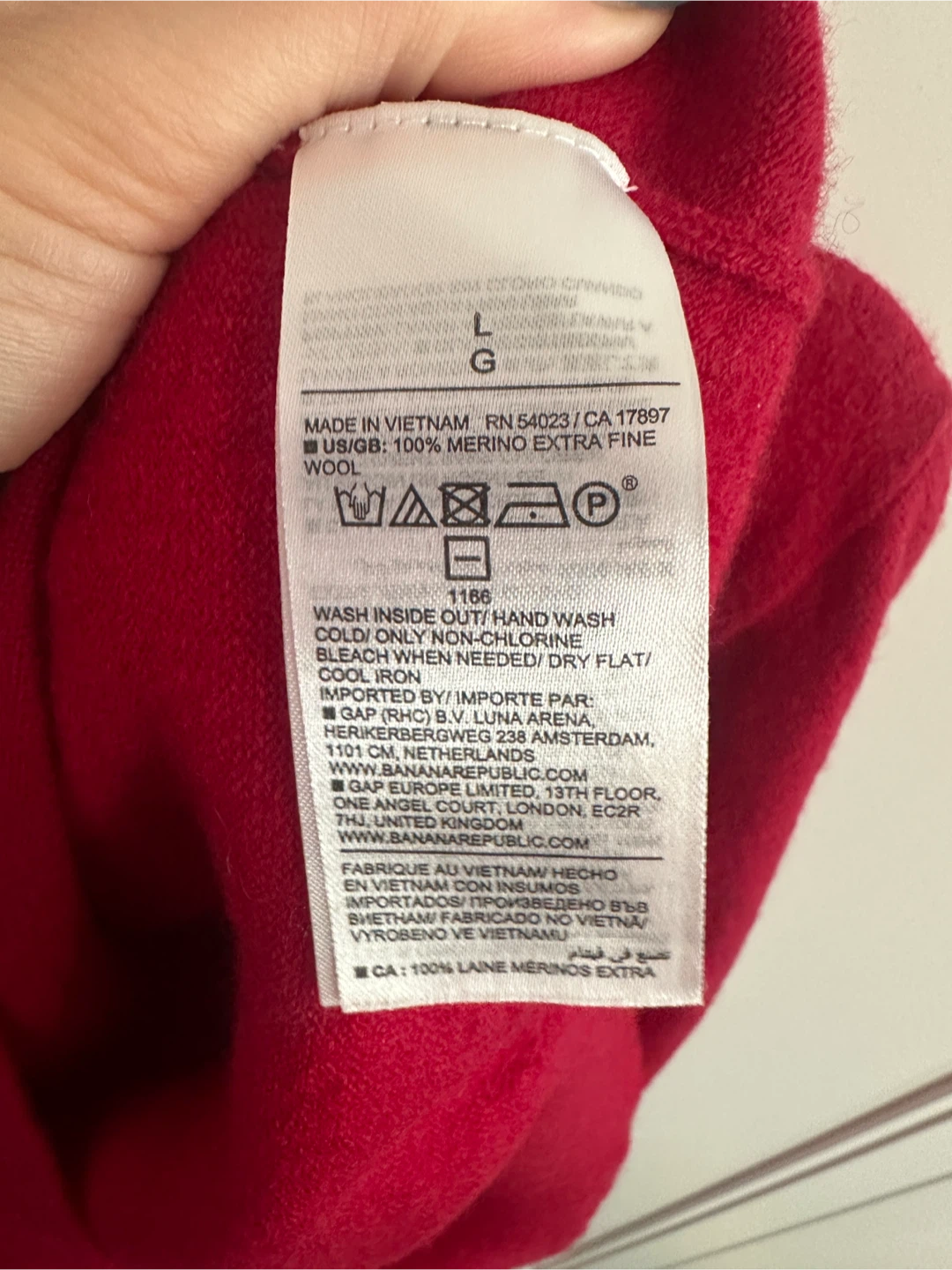 Banana Republic Red Merino Wool Sweater L/G - photo 3