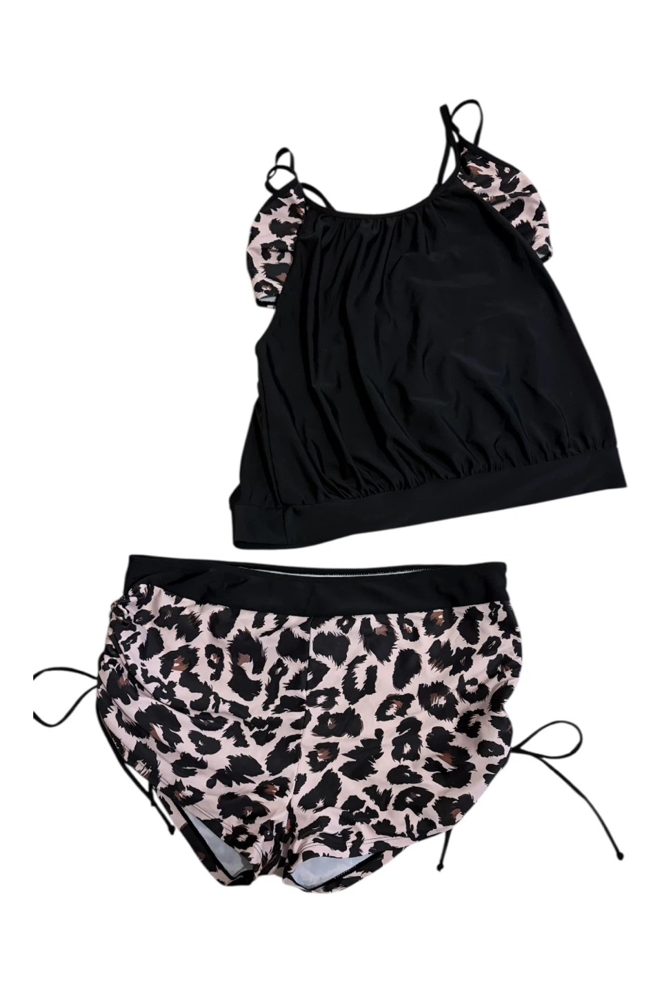 Black & Leopard Print Tankini Swimsuit Set - photo 4