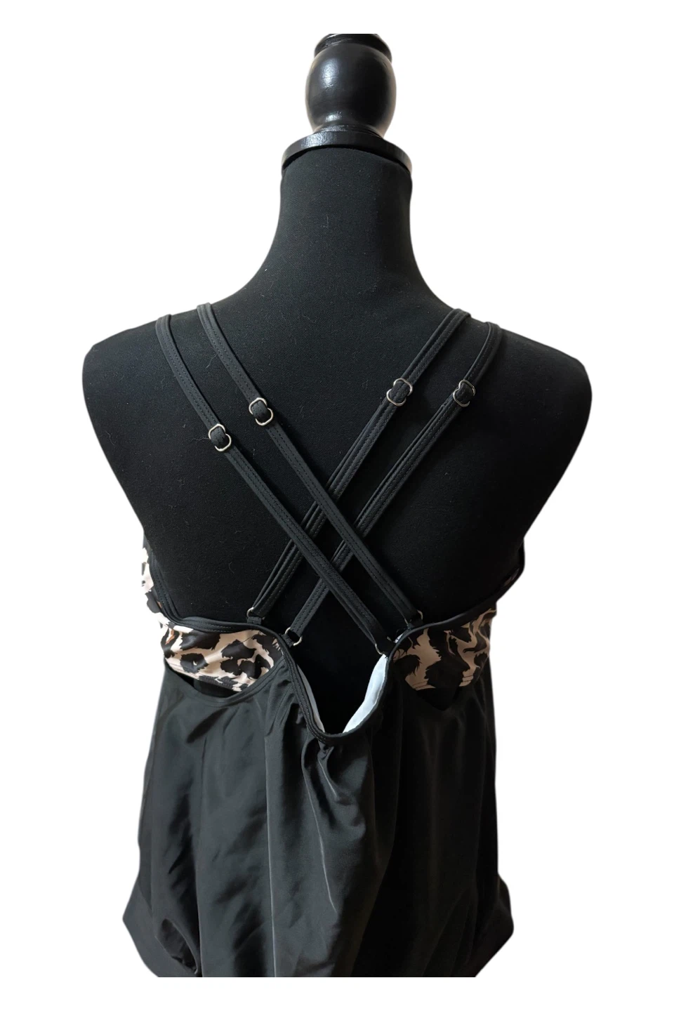 Black & Leopard Print Tankini Swimsuit Set - photo 2