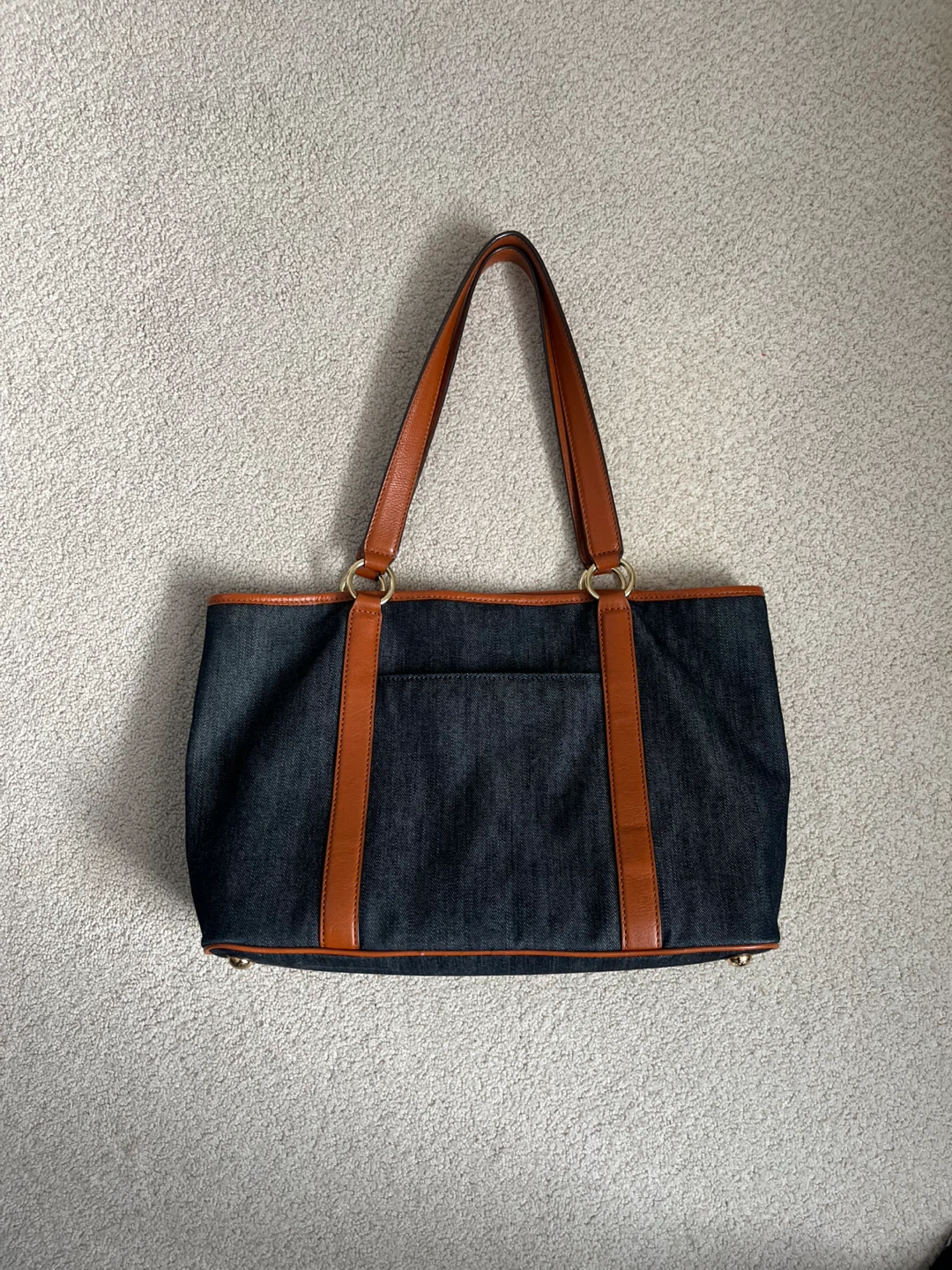 Michael Kors Tote Bag - Denim and Tan Leather
