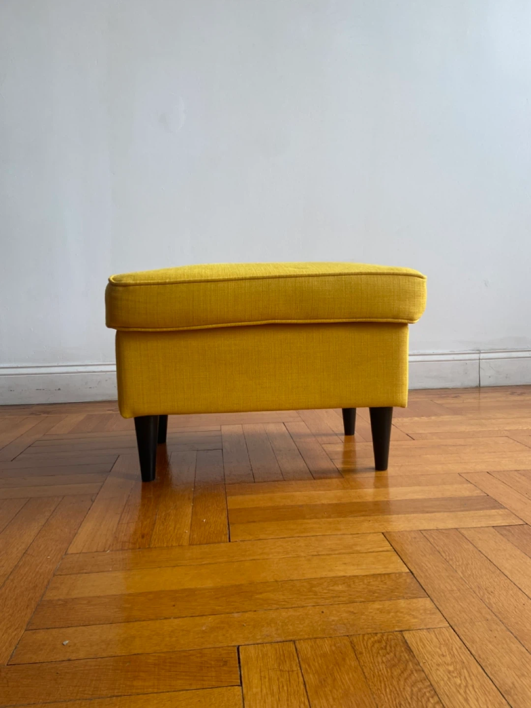 Canary Yellow Wingback Armchair and Ottoman Set - photo 3