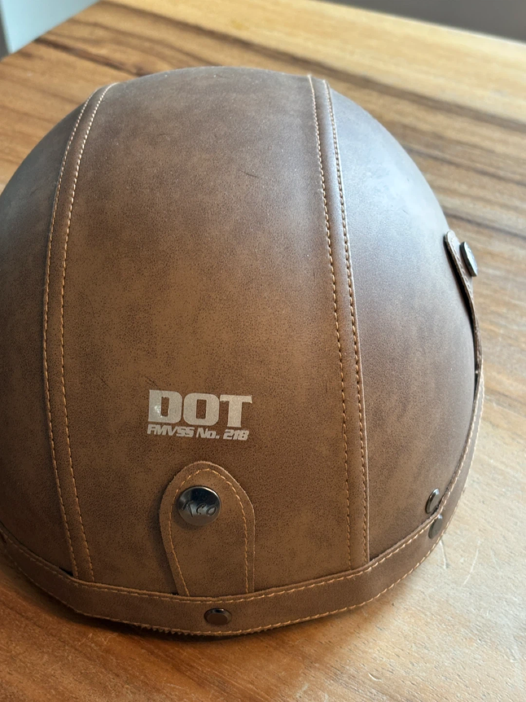 KCO Original Helmets Leather Motorcycle Helmet