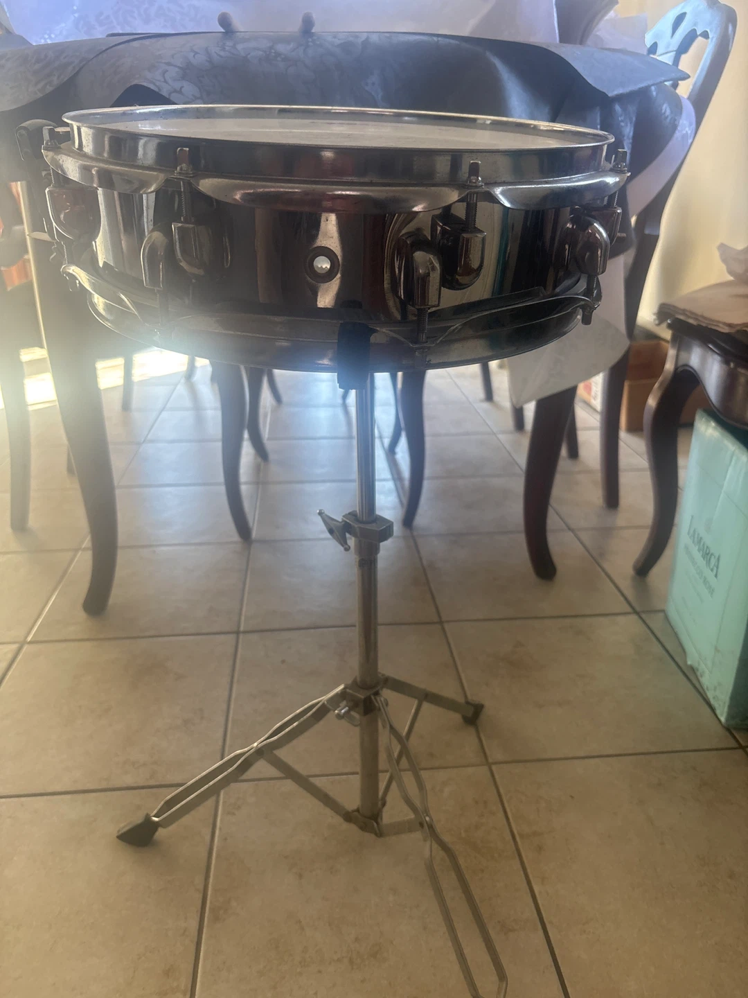 Pearl Snare Drum with Stand and Sticks - photo 2