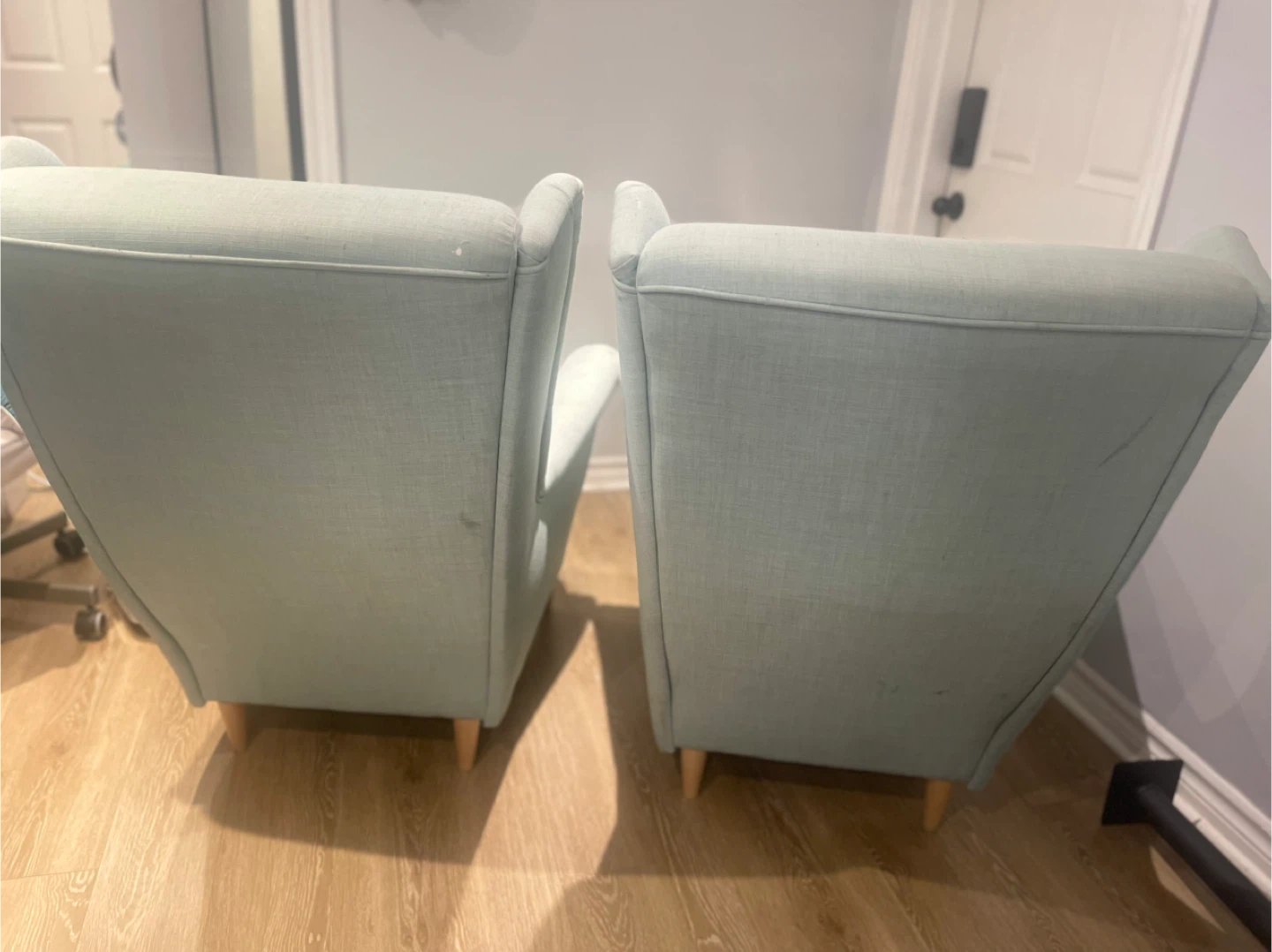 Light Blue Wingback Accent Chairs (Pair) - photo 3