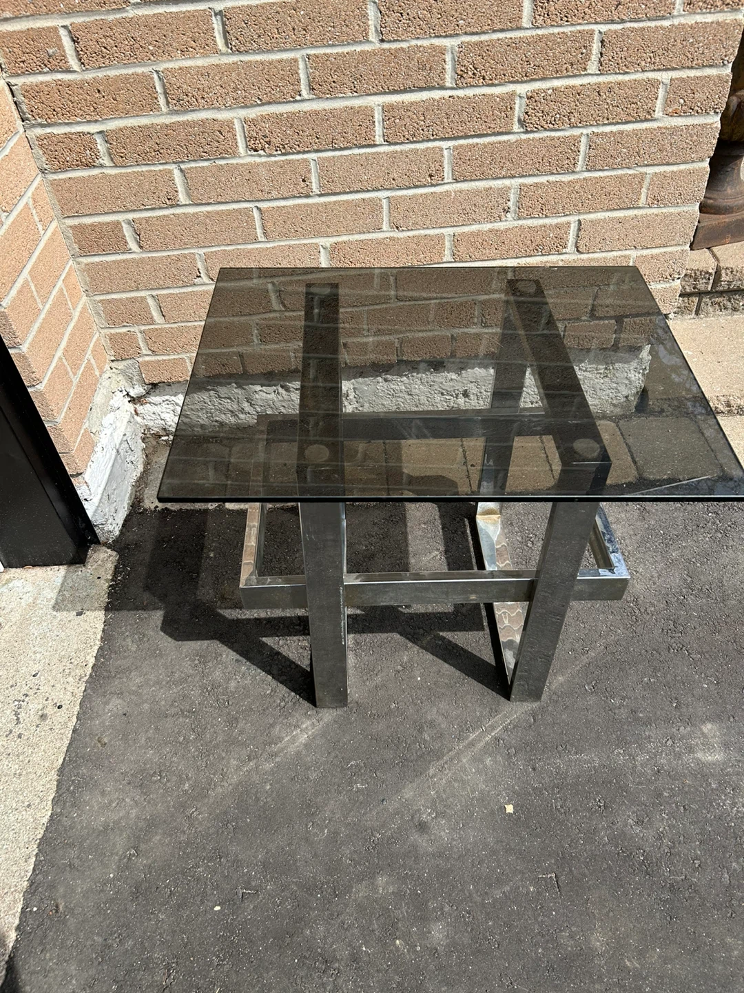 Glass and Metal Side Table