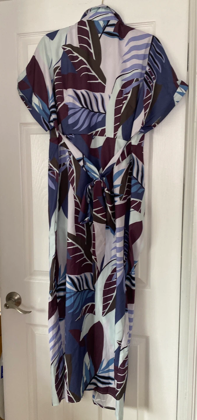 Summer Women Size XL Button-Up Dress Maxi Belted Perfect  Light - photo 2