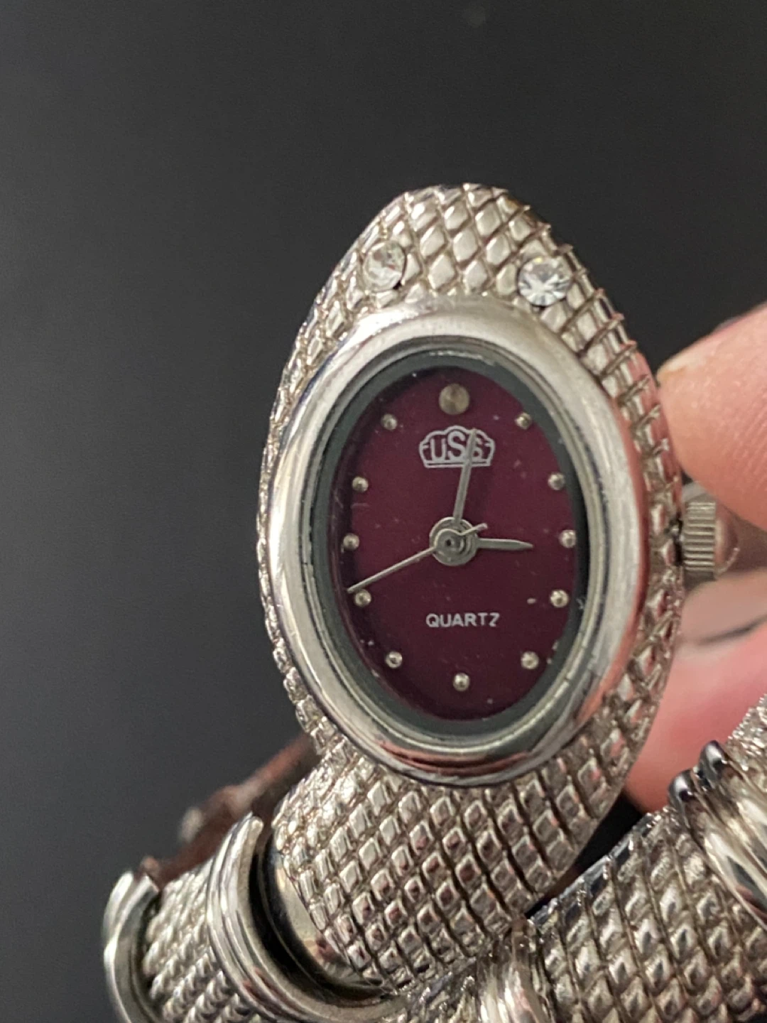 J.Q.G. Quartz Women's Snake Bangle Watch - Silver Tone - photo 5