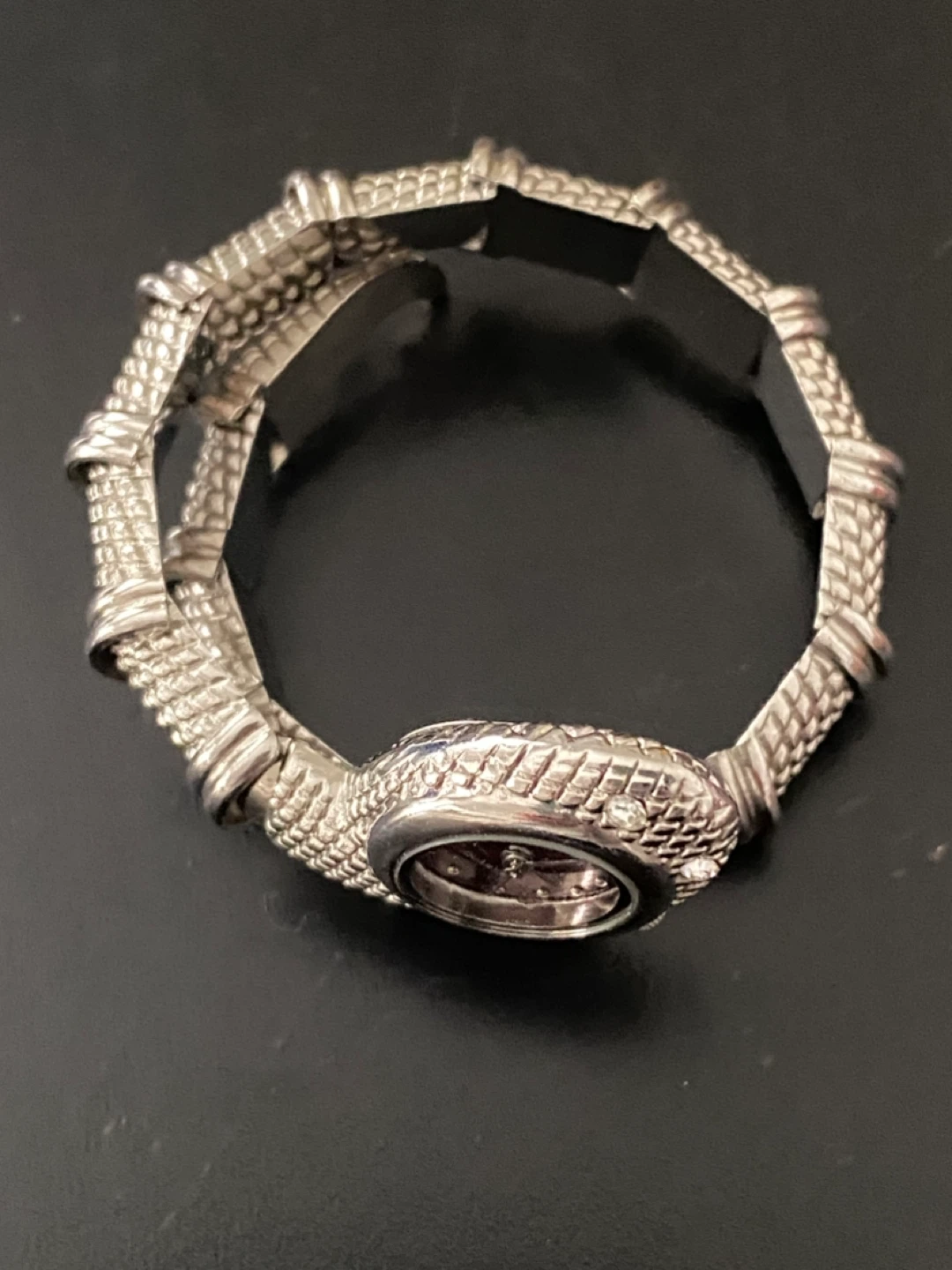 J.Q.G. Quartz Women's Snake Bangle Watch - Silver Tone - photo 4