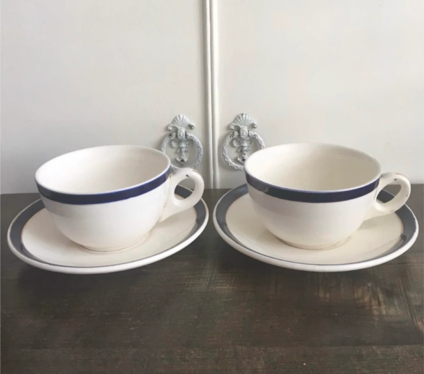 🥕Antique Roi de Bleu Alfred Meakin Tea Cups & Saucers - photo 2