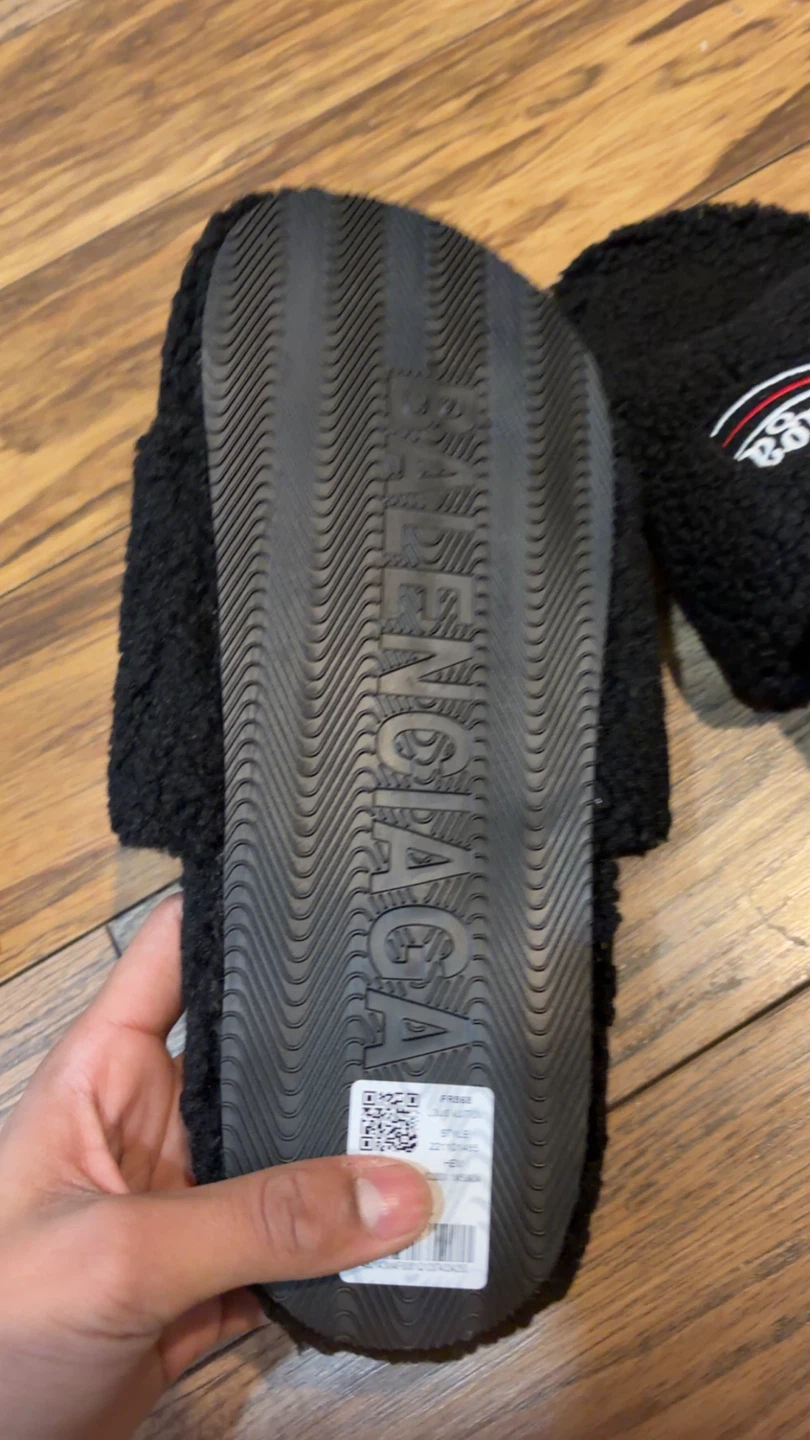 Balenciaga Black Terrycloth Slides - photo 3