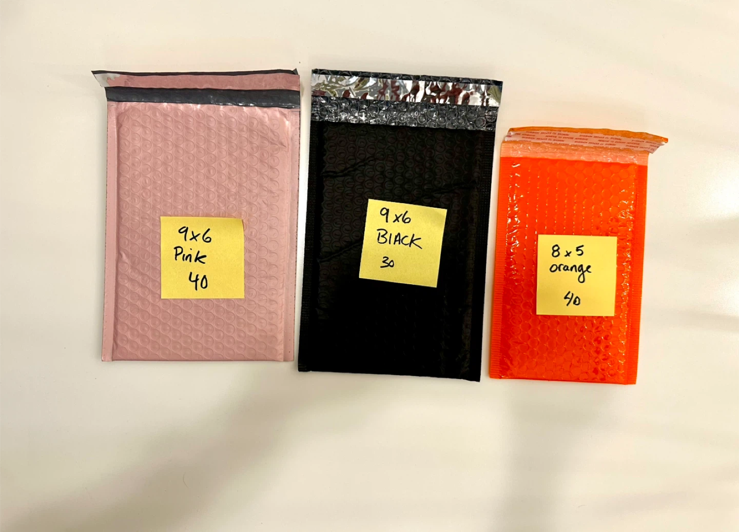 Bubble Mailers - Pink, Black, and Orange