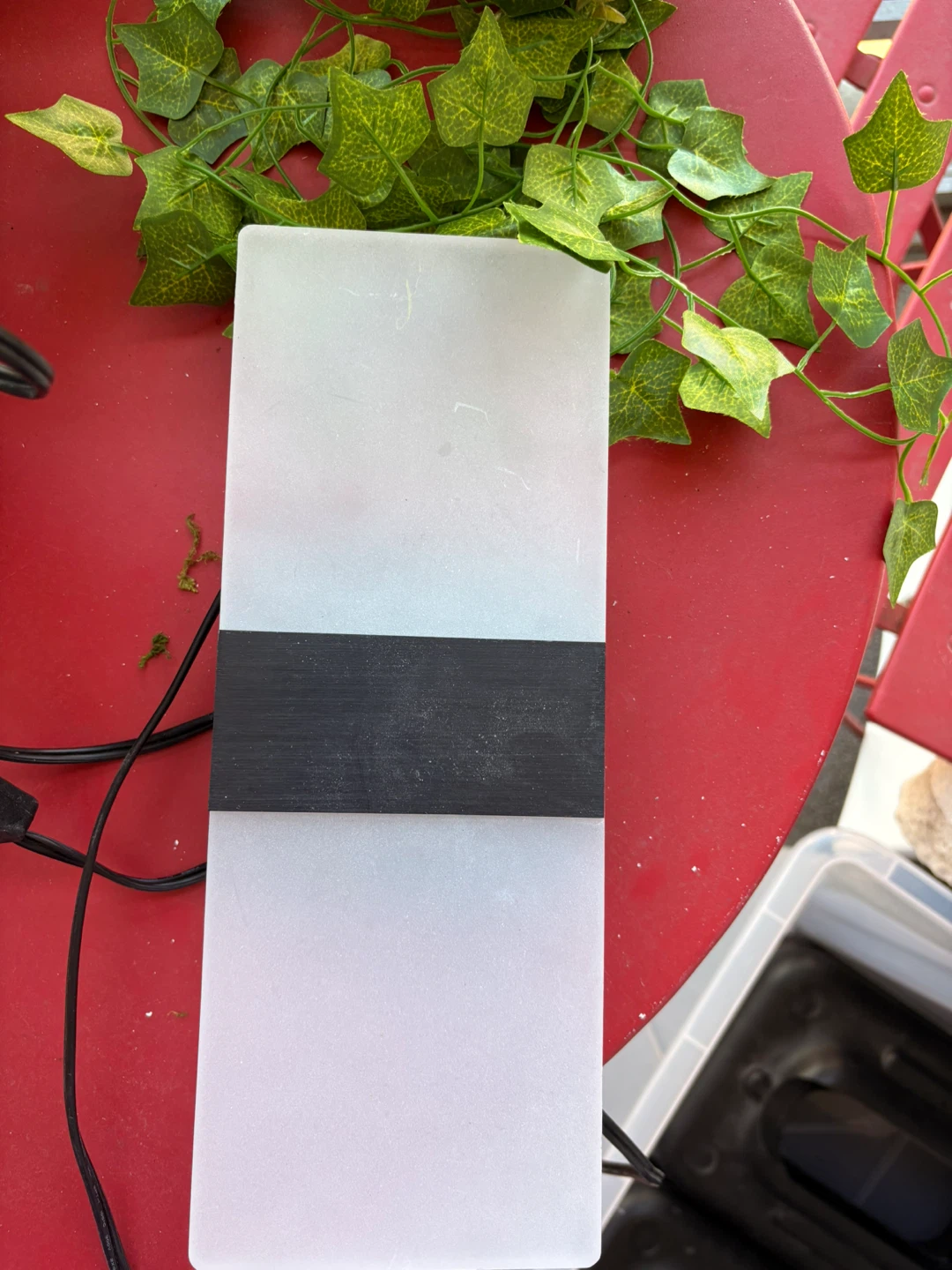 Frosted Glass Table Lamp with Black Band Accent - photo 3