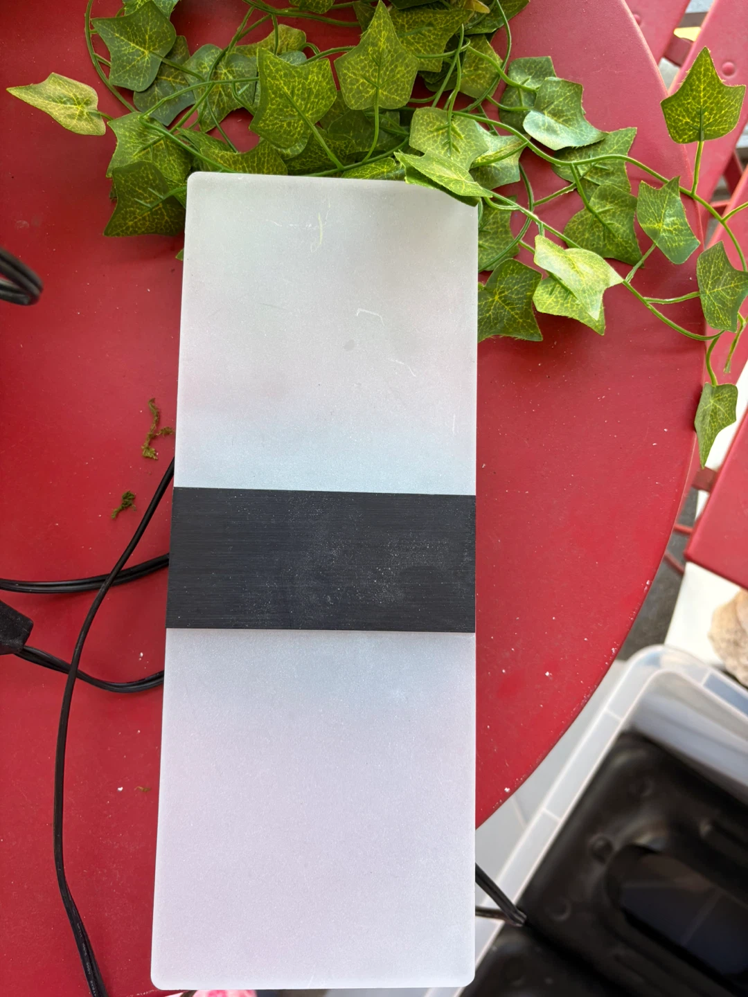 Frosted Glass Table Lamp with Black Band Accent - photo 4