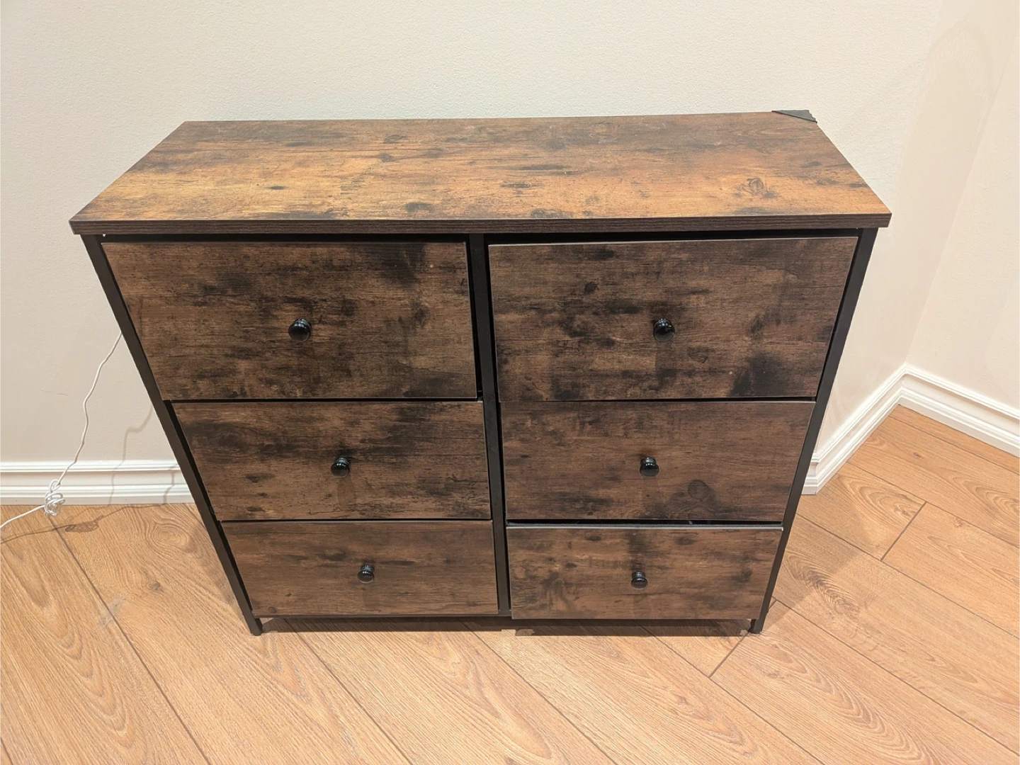 Rustic Wood 6-Drawer Dresser