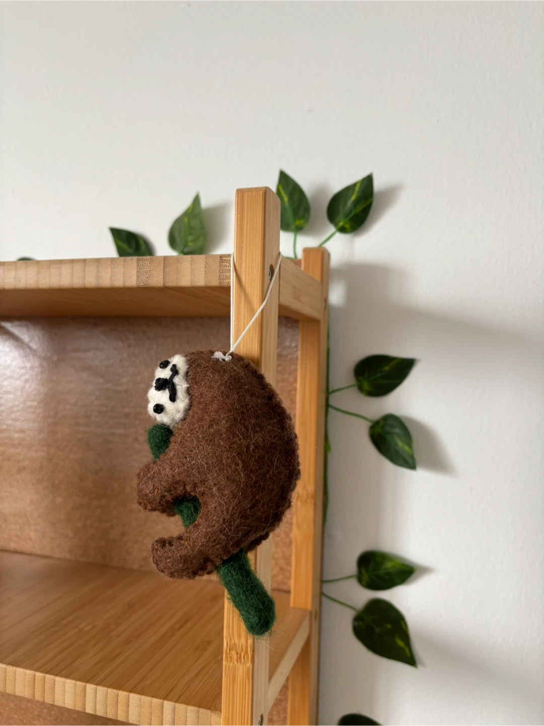Felted Sloth Ornament