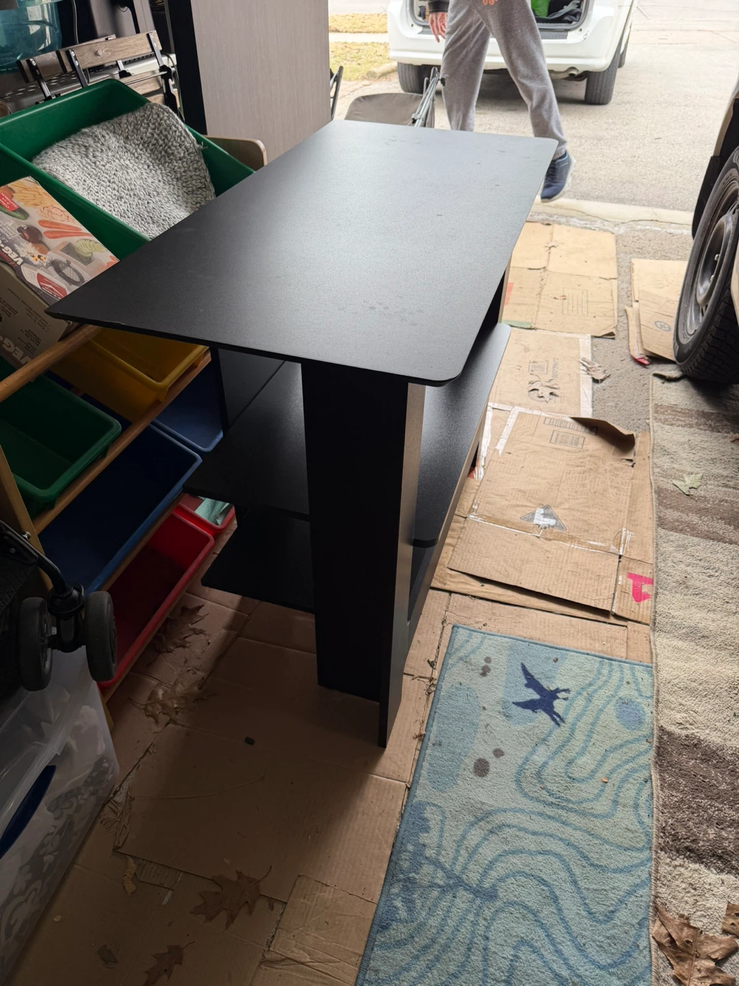 Black 2-Tier TV Stand / Media Console - photo 2