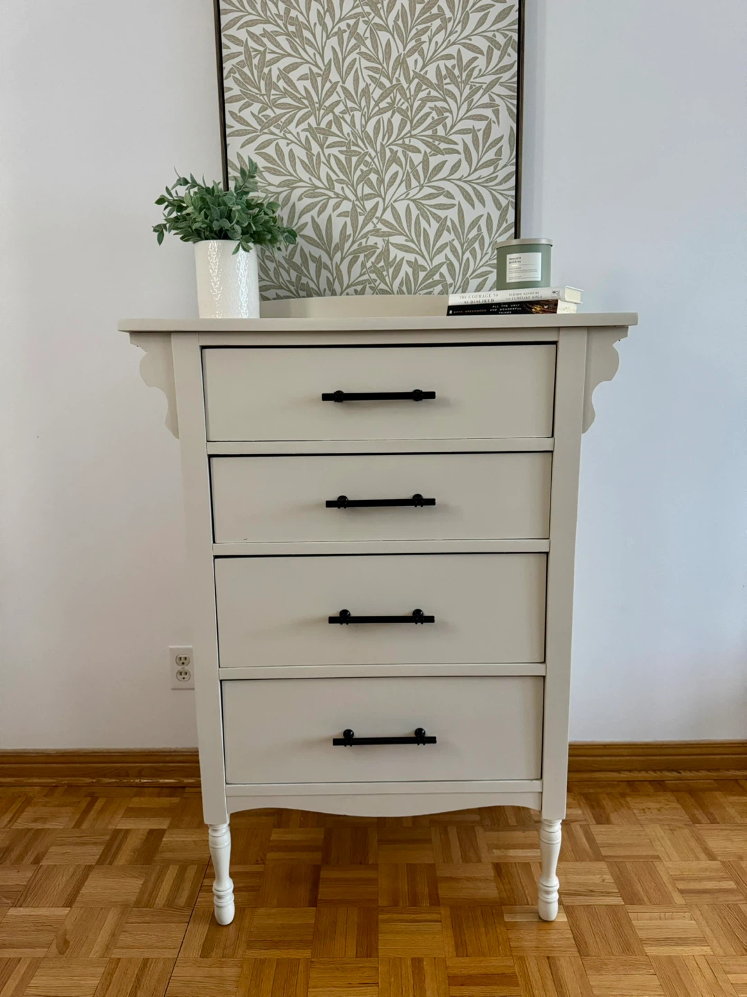 Refinished Solid Wood Dresser - Cream colour