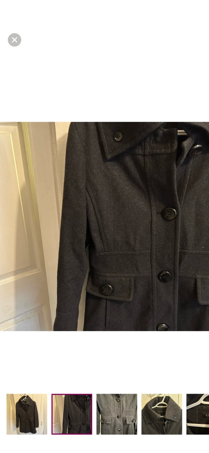 STUDIO by Liz Claiborne Women's Dark Grey Wool Blend Coat Size 4 - photo 2