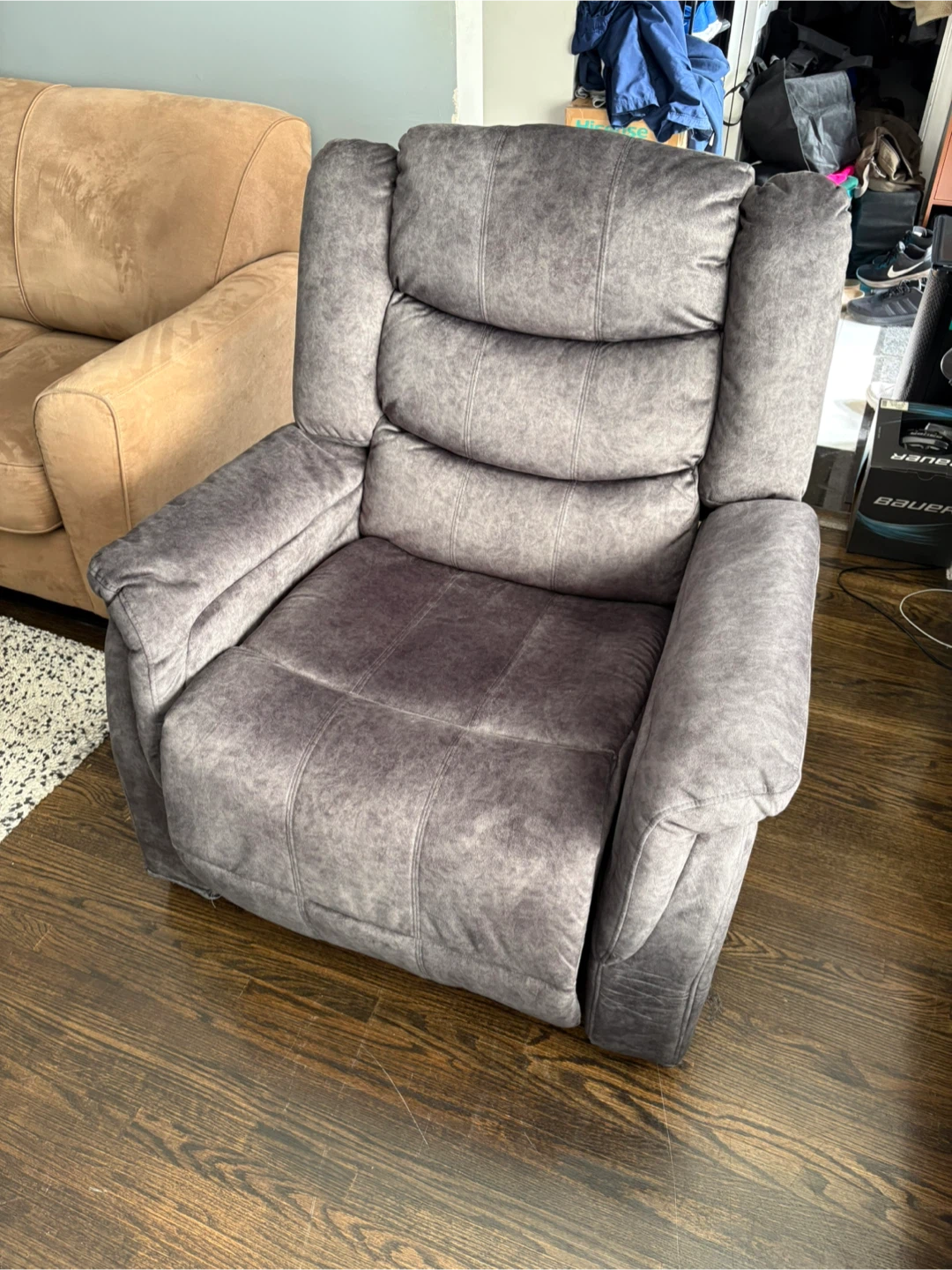 Grey Massaging Recliner Chair