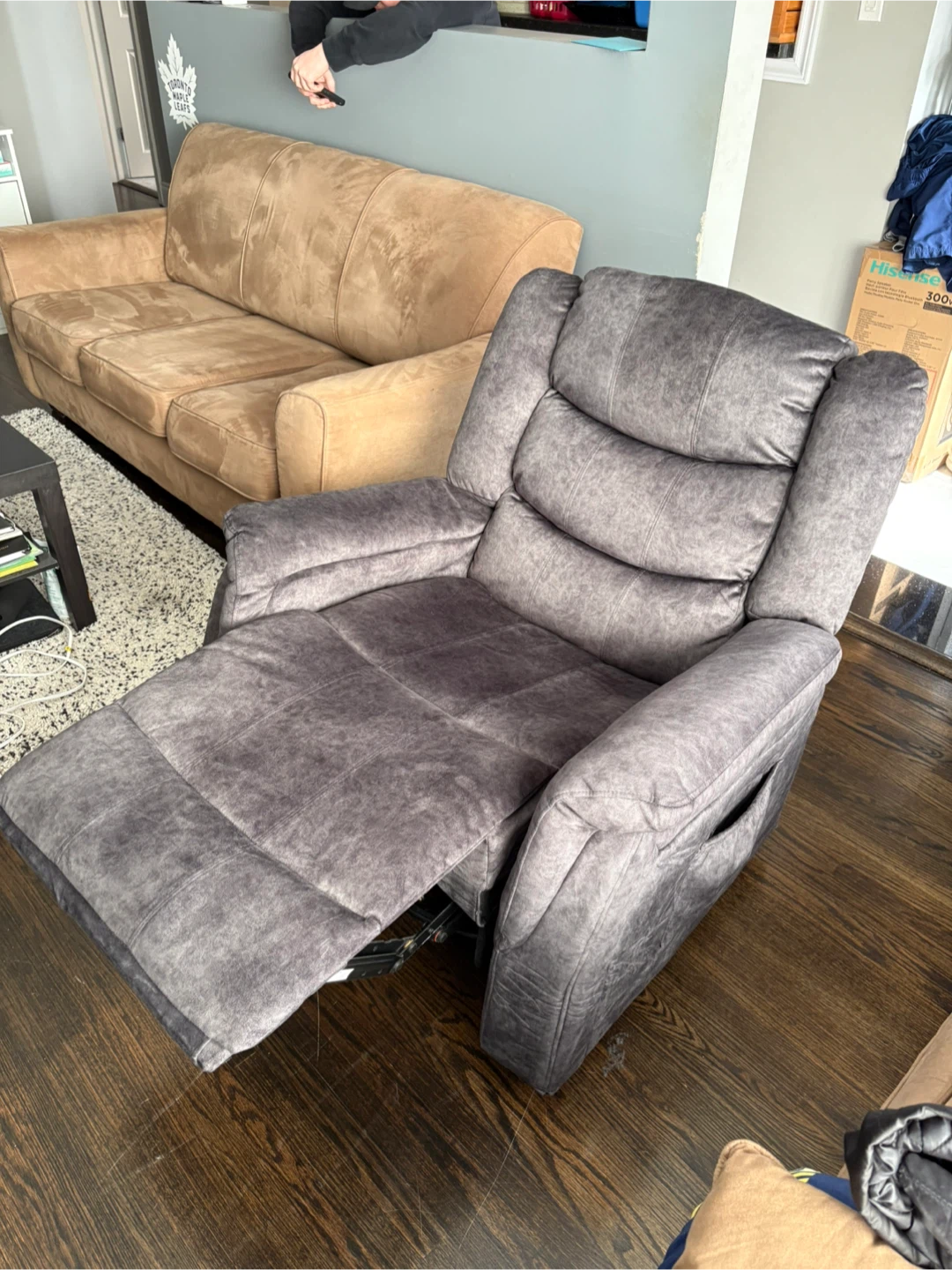 Grey Massaging Recliner Chair - photo 2