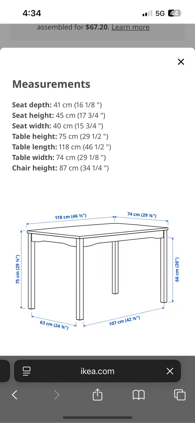 IKEA Dining Set: Table and 4 Chairs - photo 5