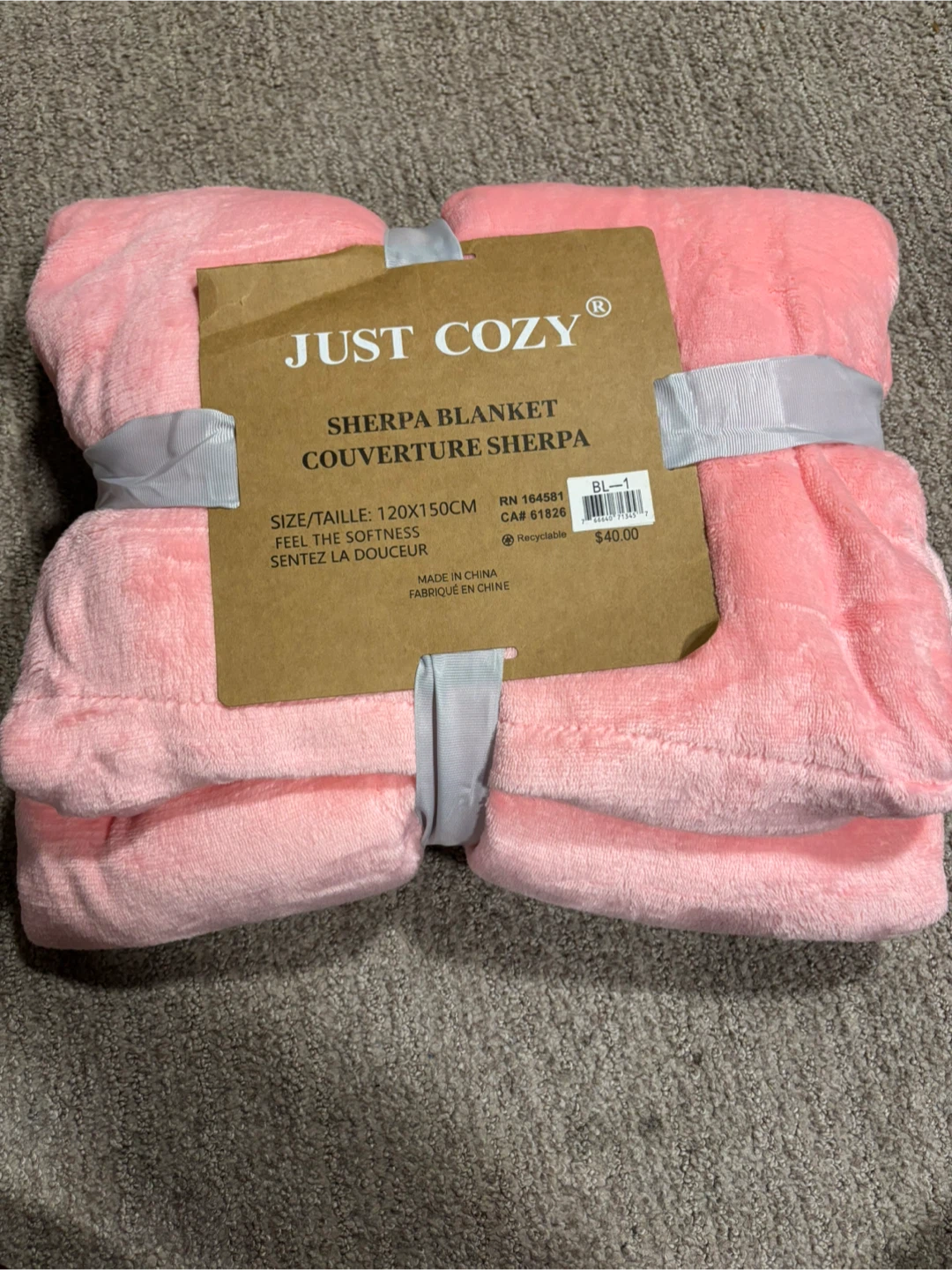 Just Cozy Sherpa Blanket - Pink