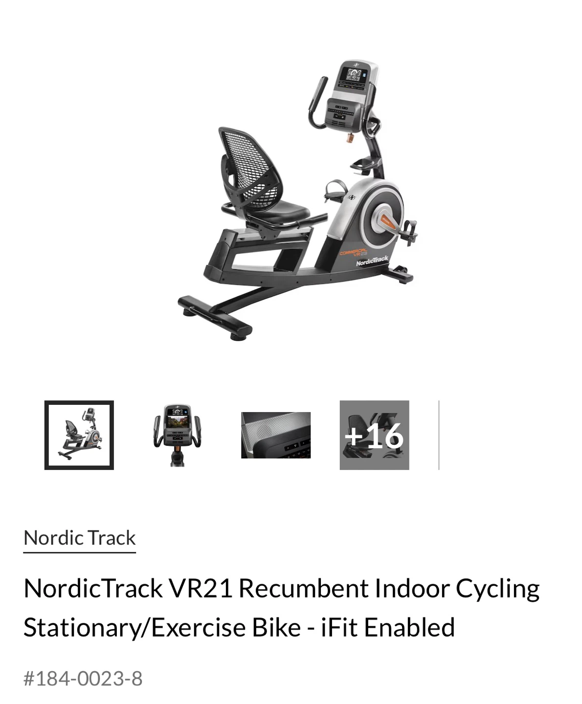 NordicTrack VR21 Recumbent Exercise Bike - photo 3