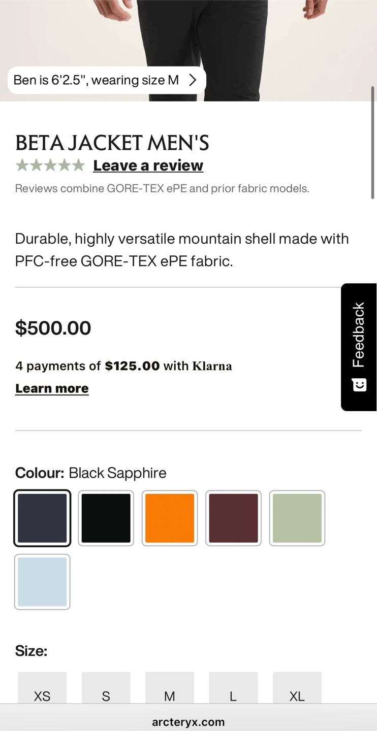Arc'teryx Beta Jacket Men's