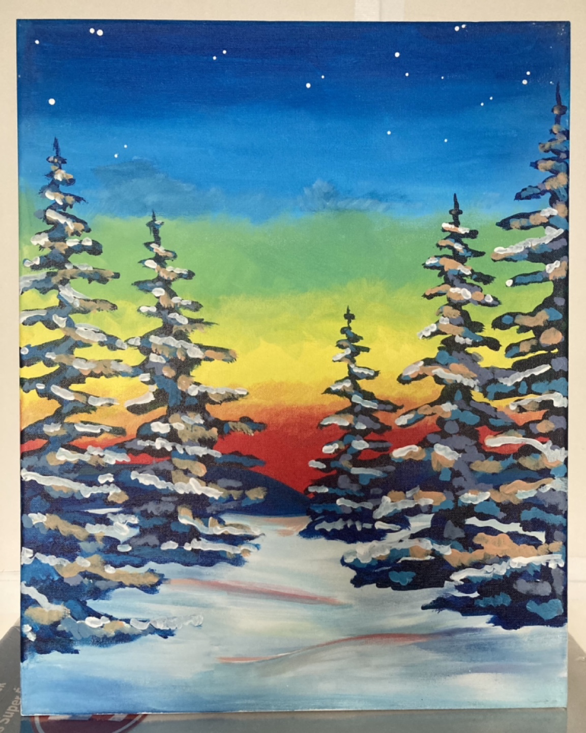 Winter Landscape Painting on Canvas