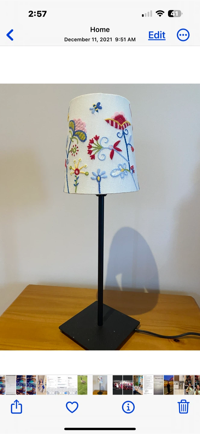 Embroidered Floral Table Lamp - photo 3