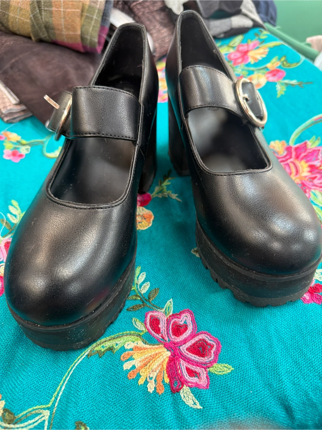 Current Mood Black Platform Mary Jane Shoes Size 7