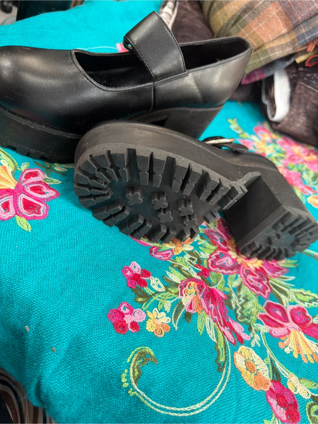 Current Mood Black Platform Mary Jane Shoes Size 7 - photo 2