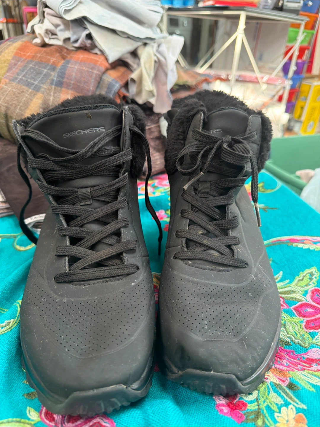 Skechers Black Fur Lined Winter Boots