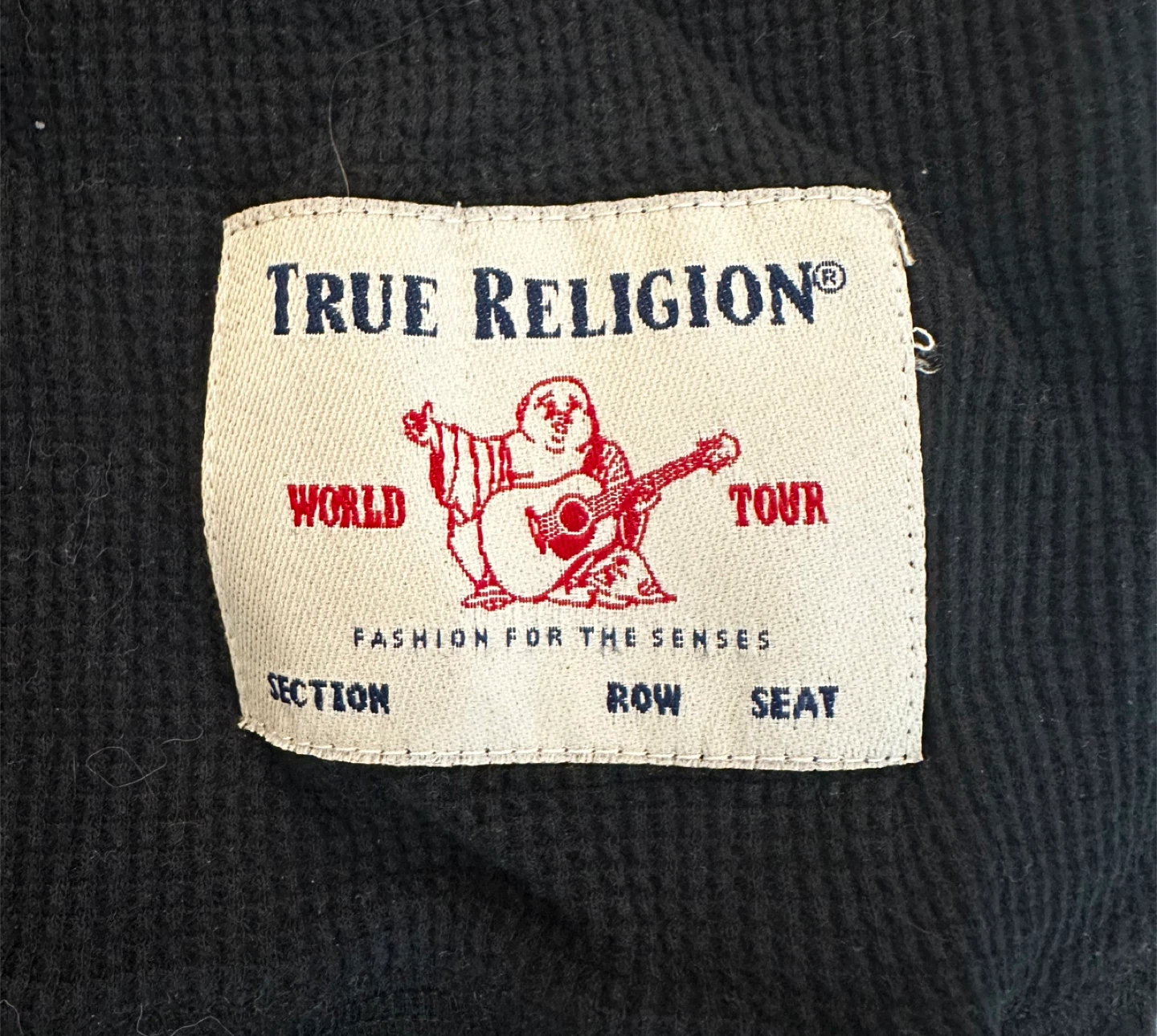 True Religion Black Henley Shirt - Size L - photo 2
