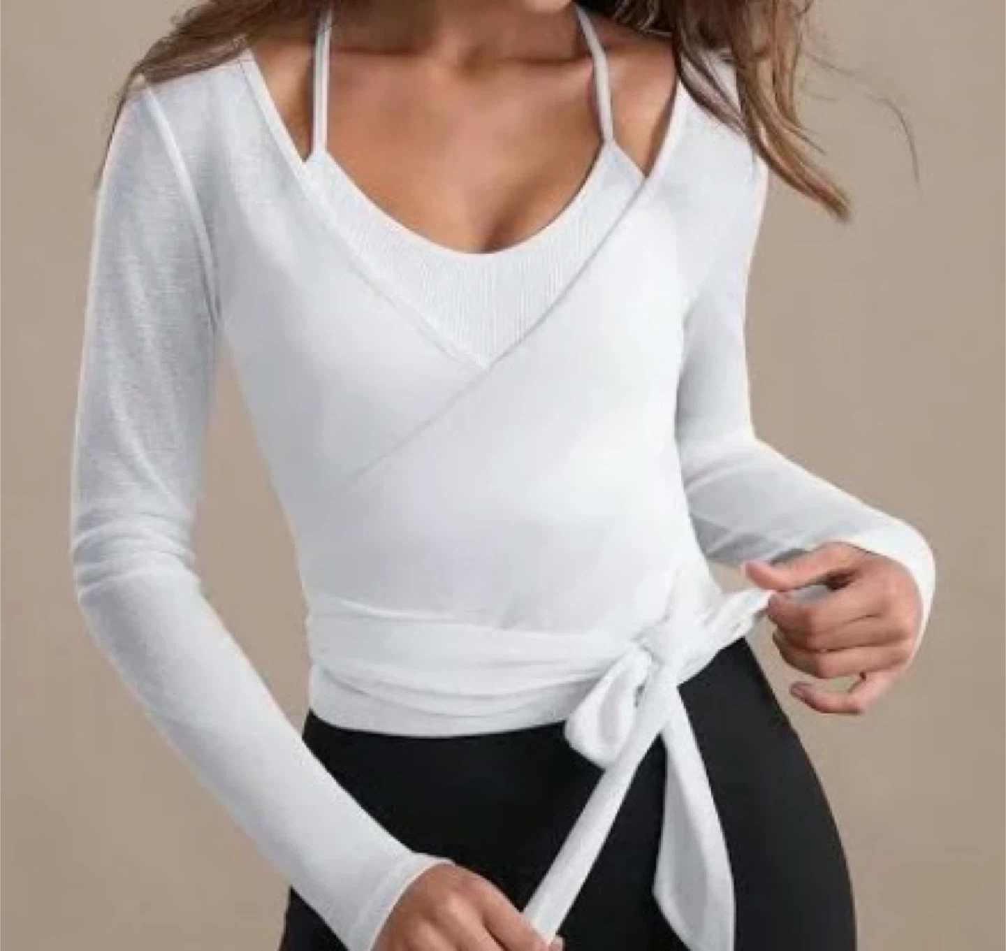 S White Long Sleeve Wrap Cardigan