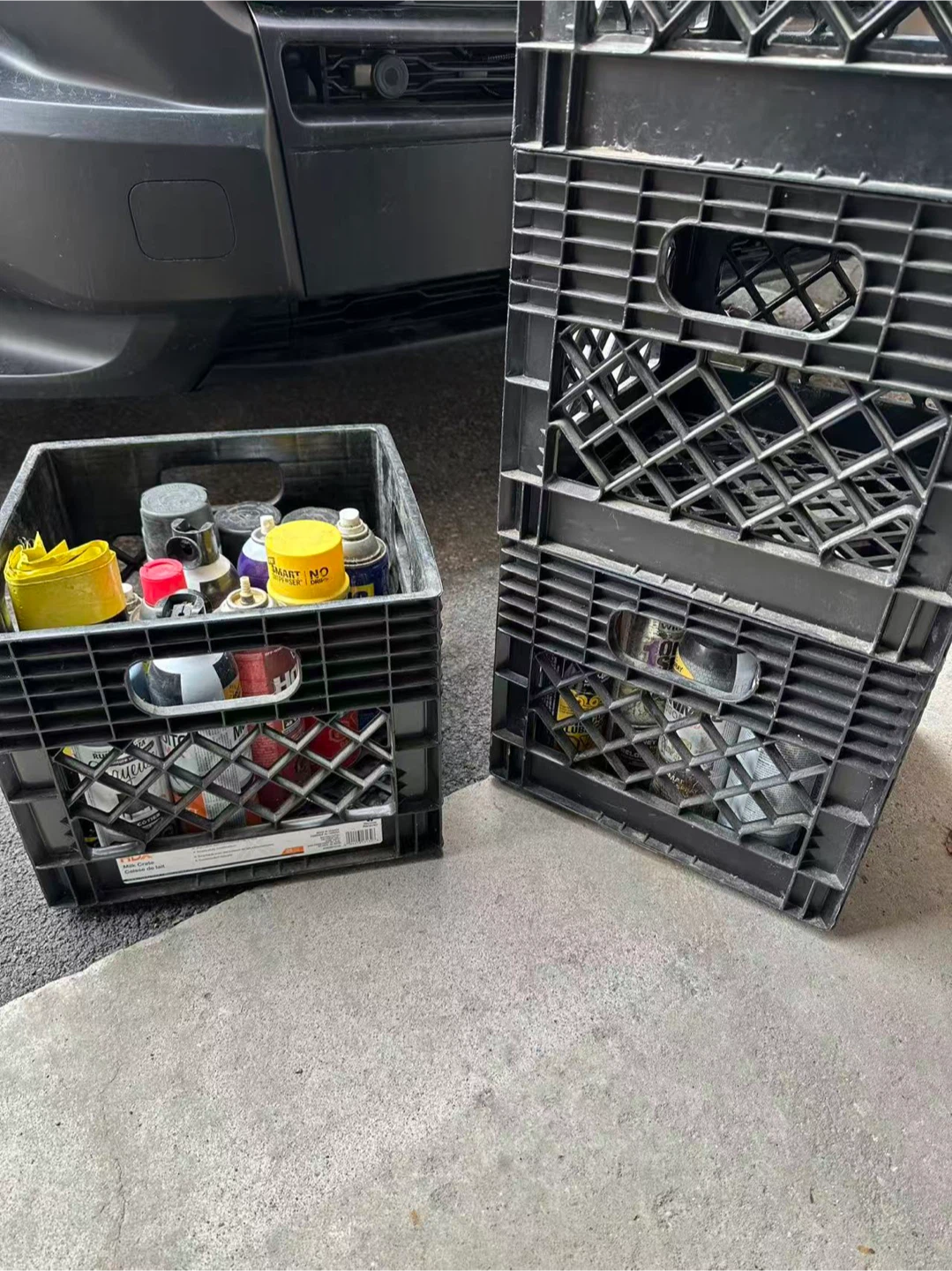 Black Milk Crate - Plastic