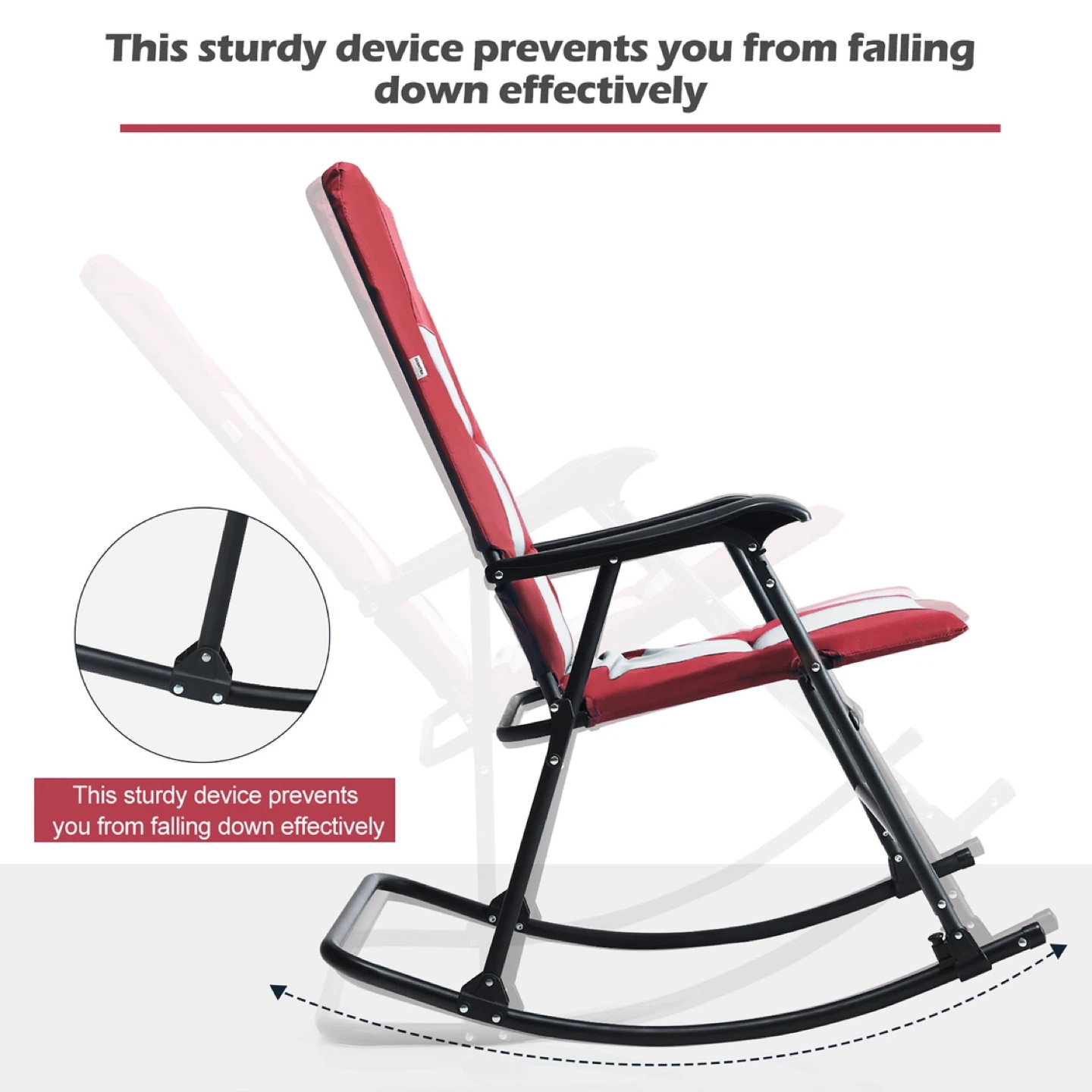 Foldable Rocking Padded Chair Portable Camping - photo 5