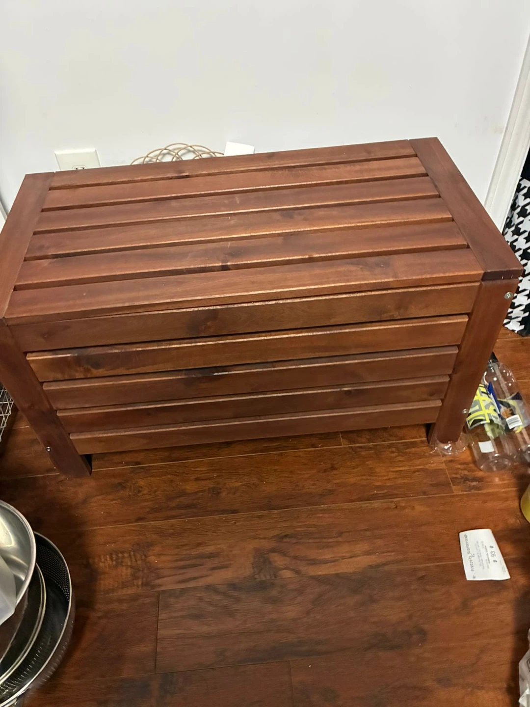 Wooden Storage Box Bench - photo 2