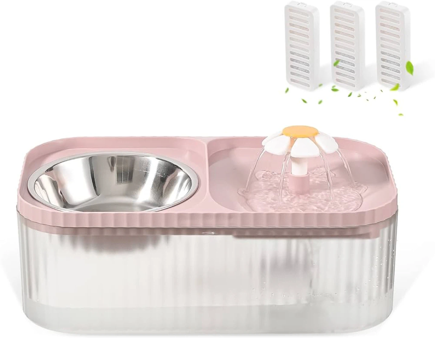 3L Pet Water Fountain and Food Bowl Combo - photo 4