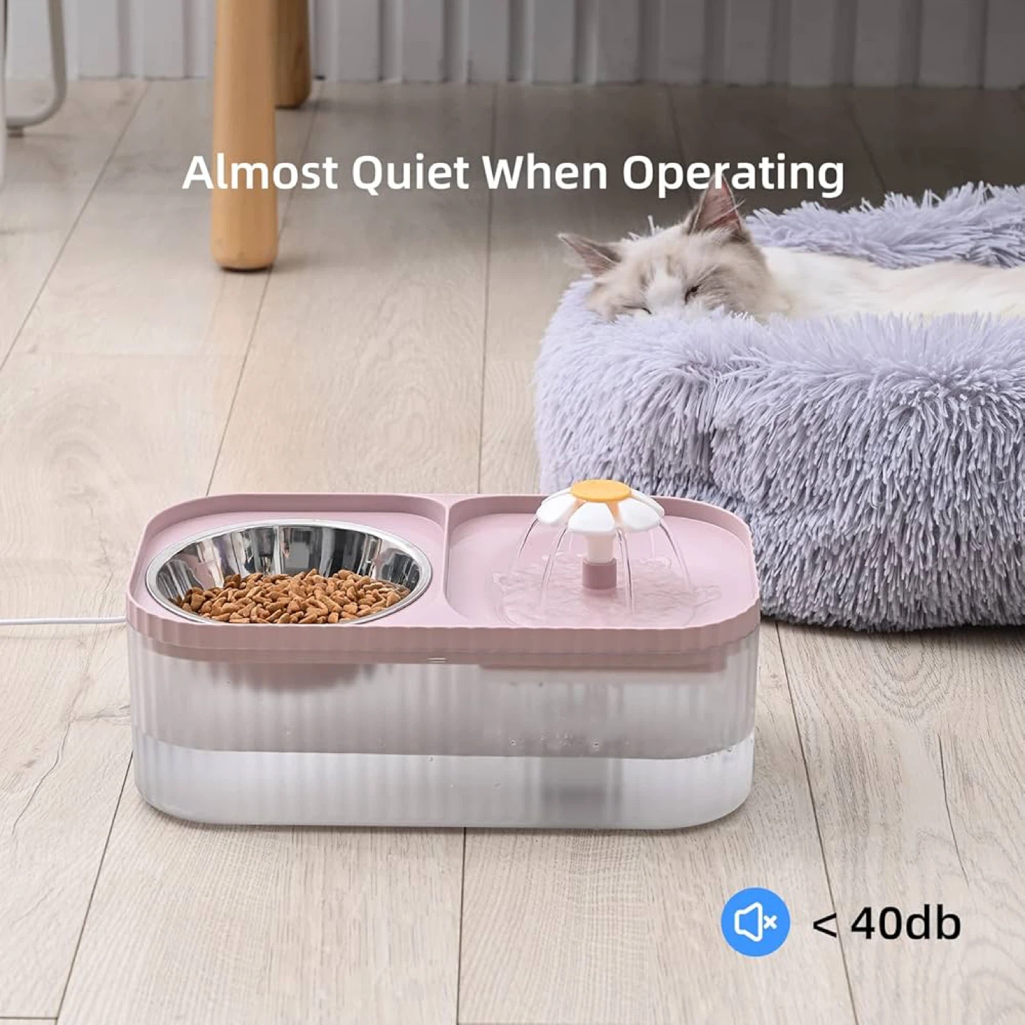 3L Pet Water Fountain and Food Bowl Combo