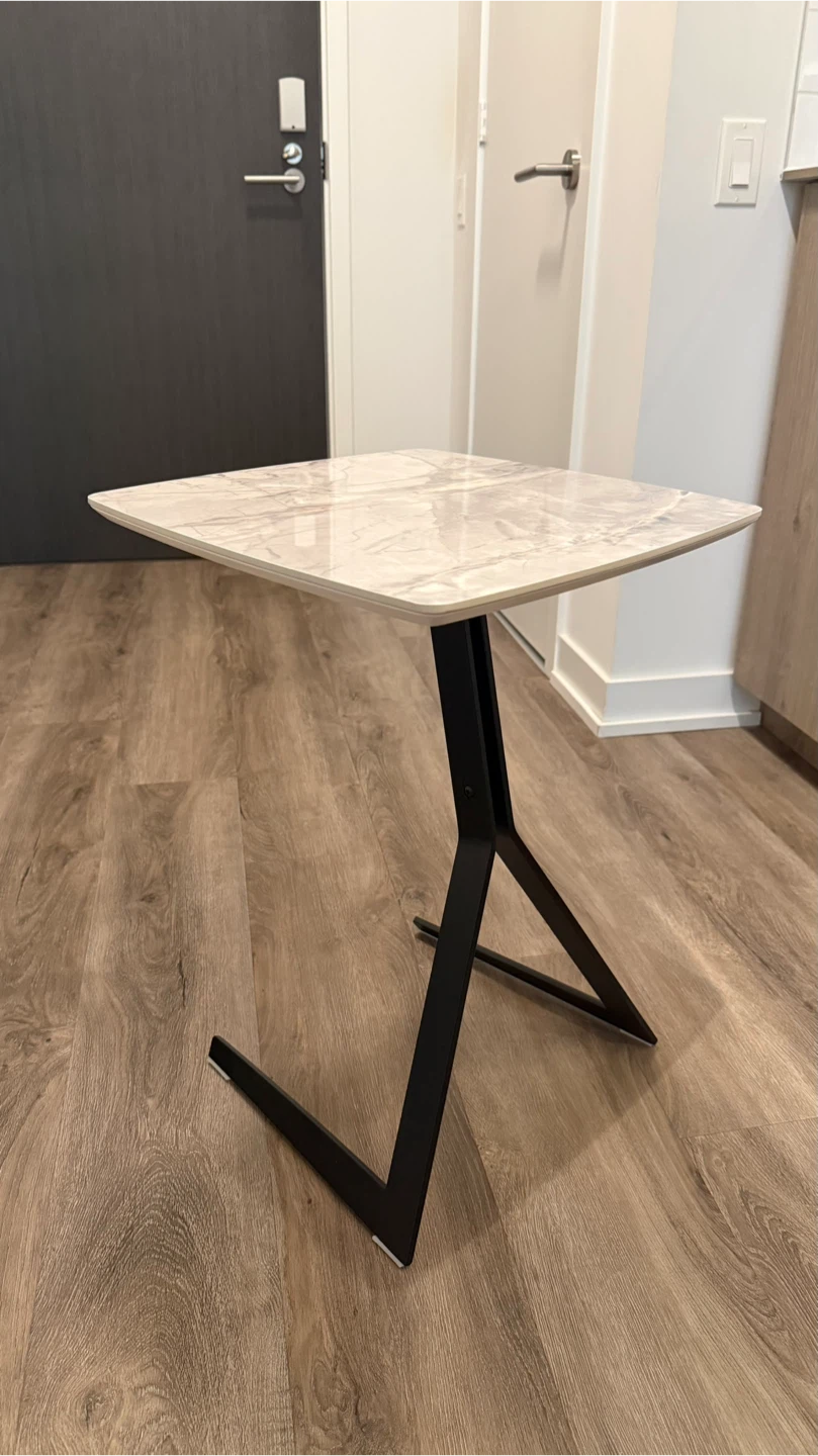 MOVING SALE!!! Modern Marble Look Side Table - photo 2