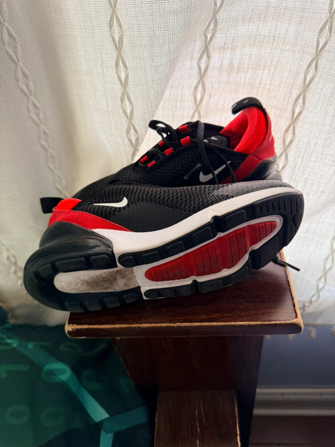 Nike Air Max 270 Kids Shoes Size 2Y Black Red - photo 3
