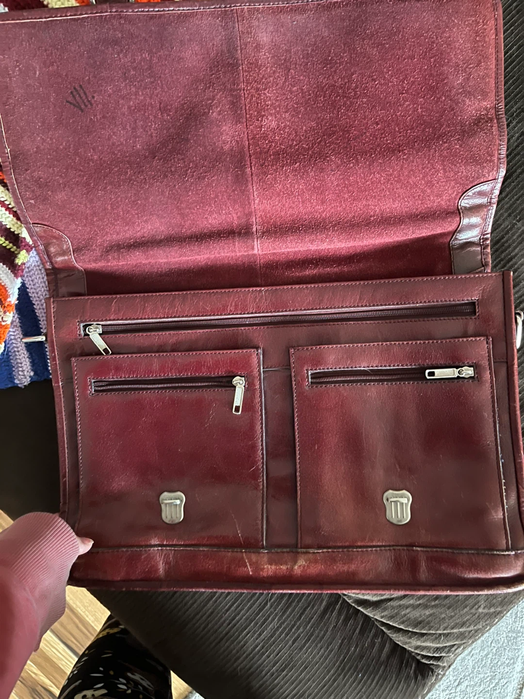 Bugatti Brown Leather Briefcase - photo 3