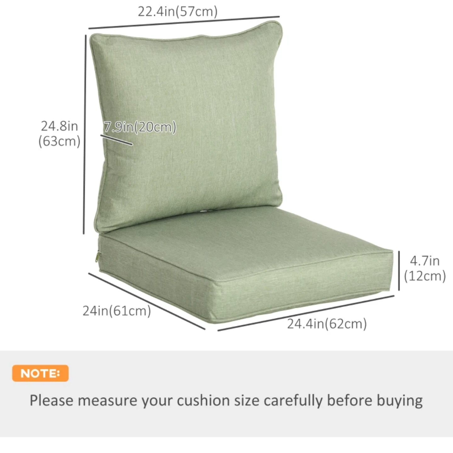 Patio Chair Cushions, Thick Deep Seat Outdoor Seat Cushion - photo 4