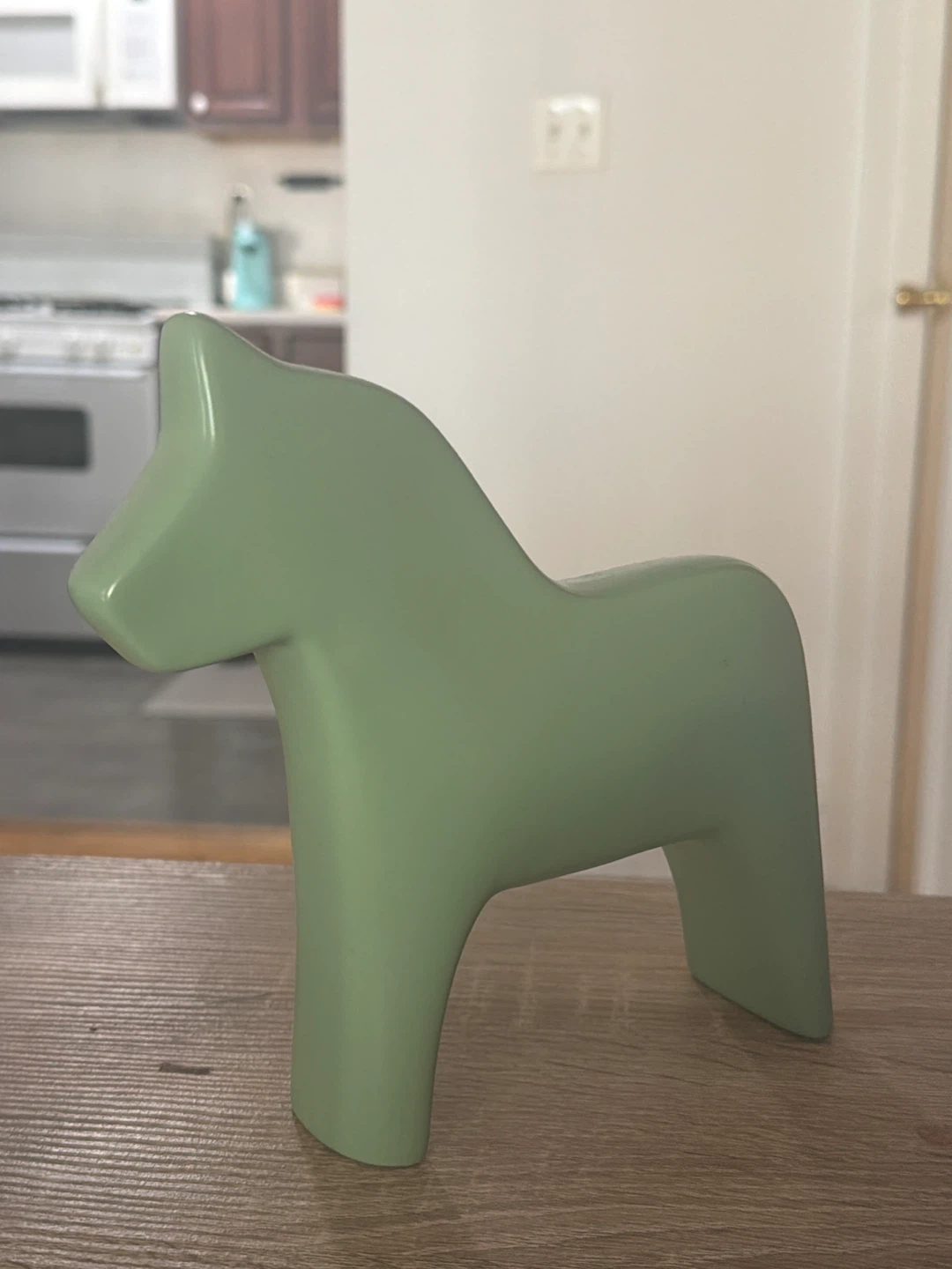 IKEA Klotplatan Dala-Style Horse Figure Earthenware Sage Green