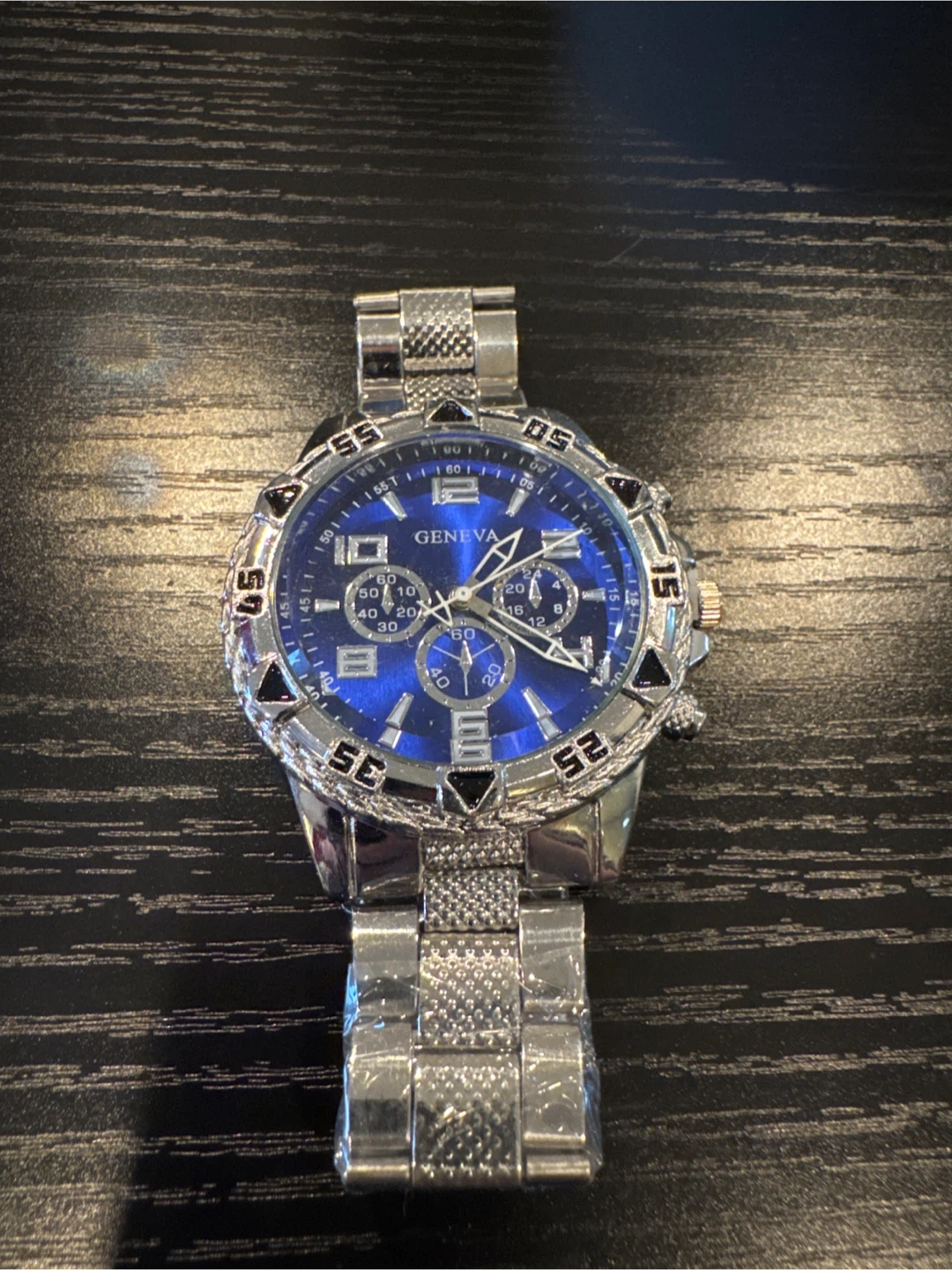 Geneva Men's Chronograph Watch - Blue Dial